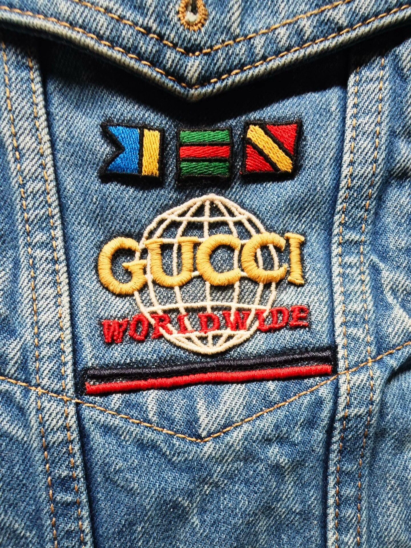 Gucci gucci vintage denim jacket with nautical patch Size US XXL / EU 58 / 5 - 3 Thumbnail