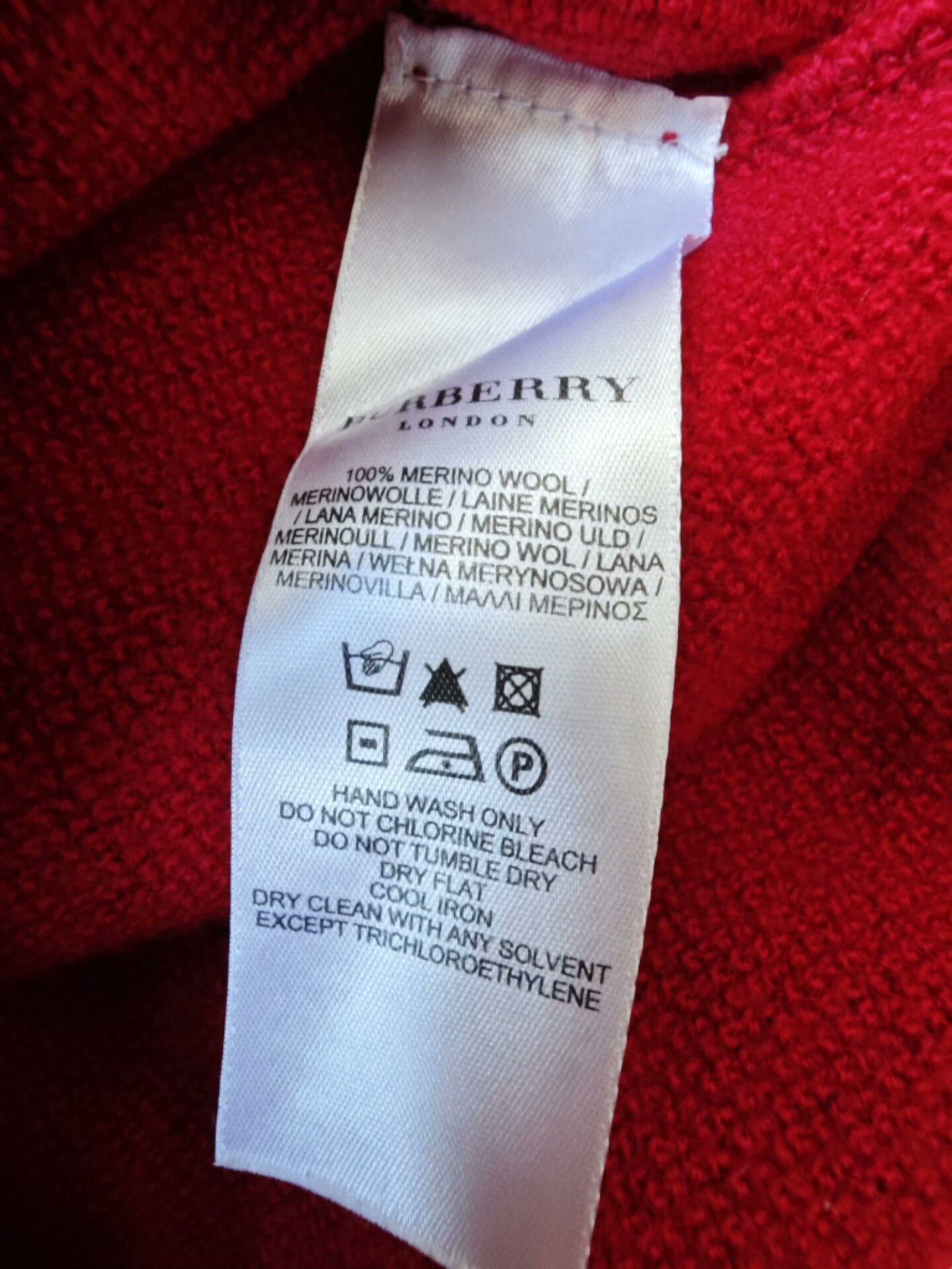 Burberry Burberry Red Military Style Wool Sweater Size US XL / EU 56 / 4 - 6 Thumbnail