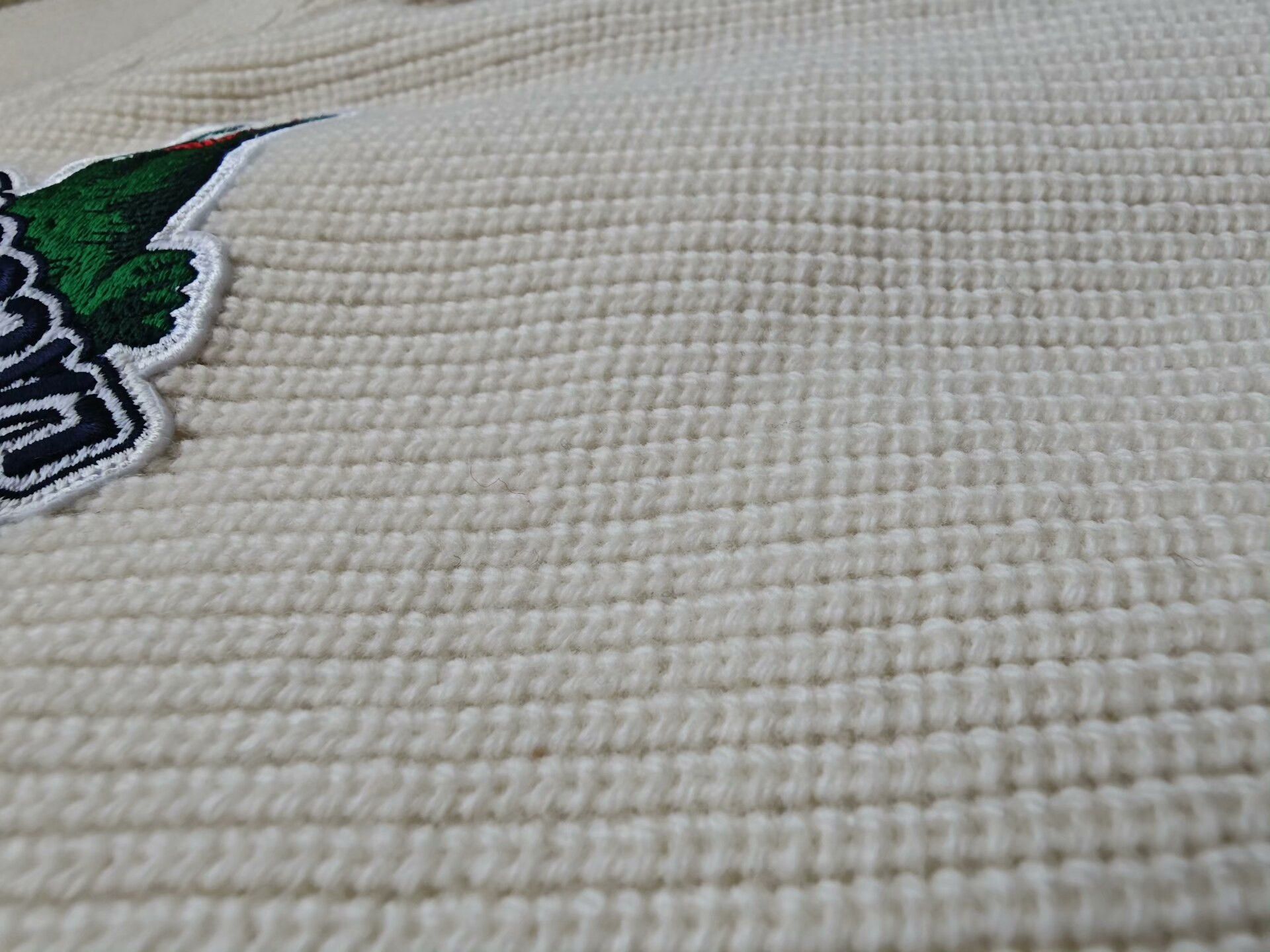 Lacoste lacoste ivory ribbed sweater with embroidery Size US XL / EU 56 / 4 - 5 Thumbnail