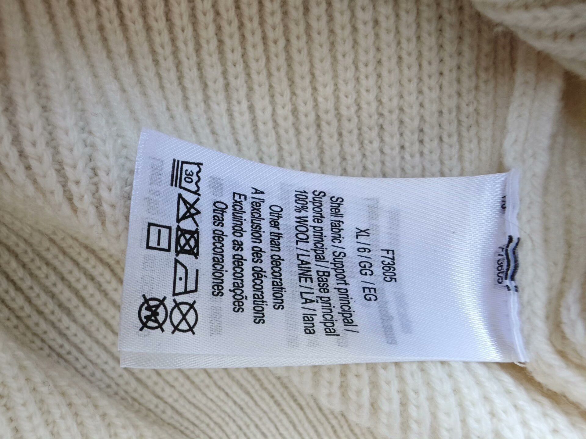 Lacoste lacoste ivory ribbed sweater with embroidery Size US XL / EU 56 / 4 - 4 Thumbnail