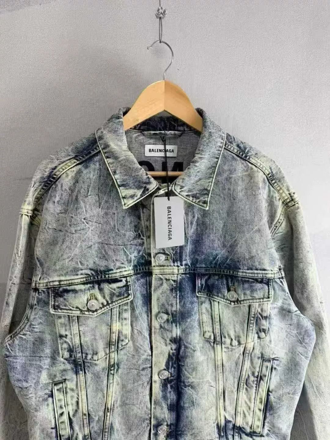 Balenciaga balenciaga blue wave pattern denim jacket Size US S / EU 44-46 / 1 - 2 Thumbnail