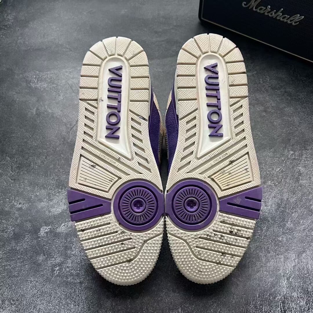 Louis Vuitton louis vuitton lv trainer purple checkered sneakers Size US 7.5 / EU 40-41 - 7 Thumbnail