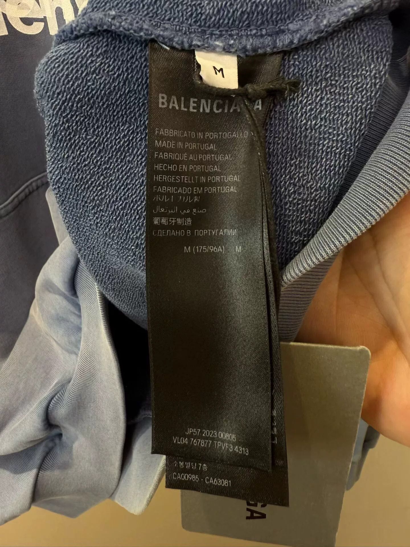 Balenciaga balenciaga blue logo hoodie for men Size US M / EU 48-50 / 2 - 3 Thumbnail