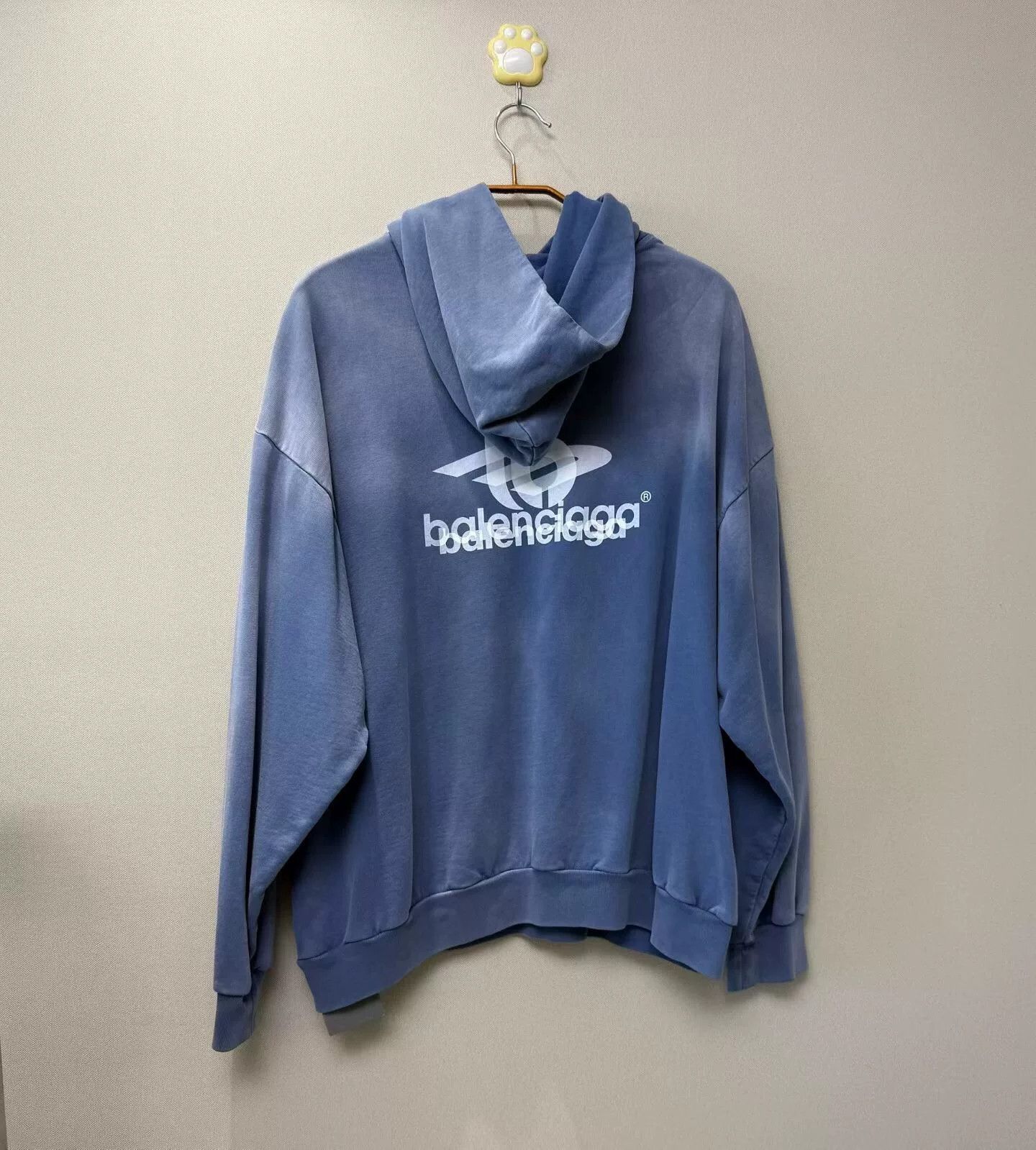 Balenciaga balenciaga blue logo hoodie for men Size US M / EU 48-50 / 2 - 4 Thumbnail
