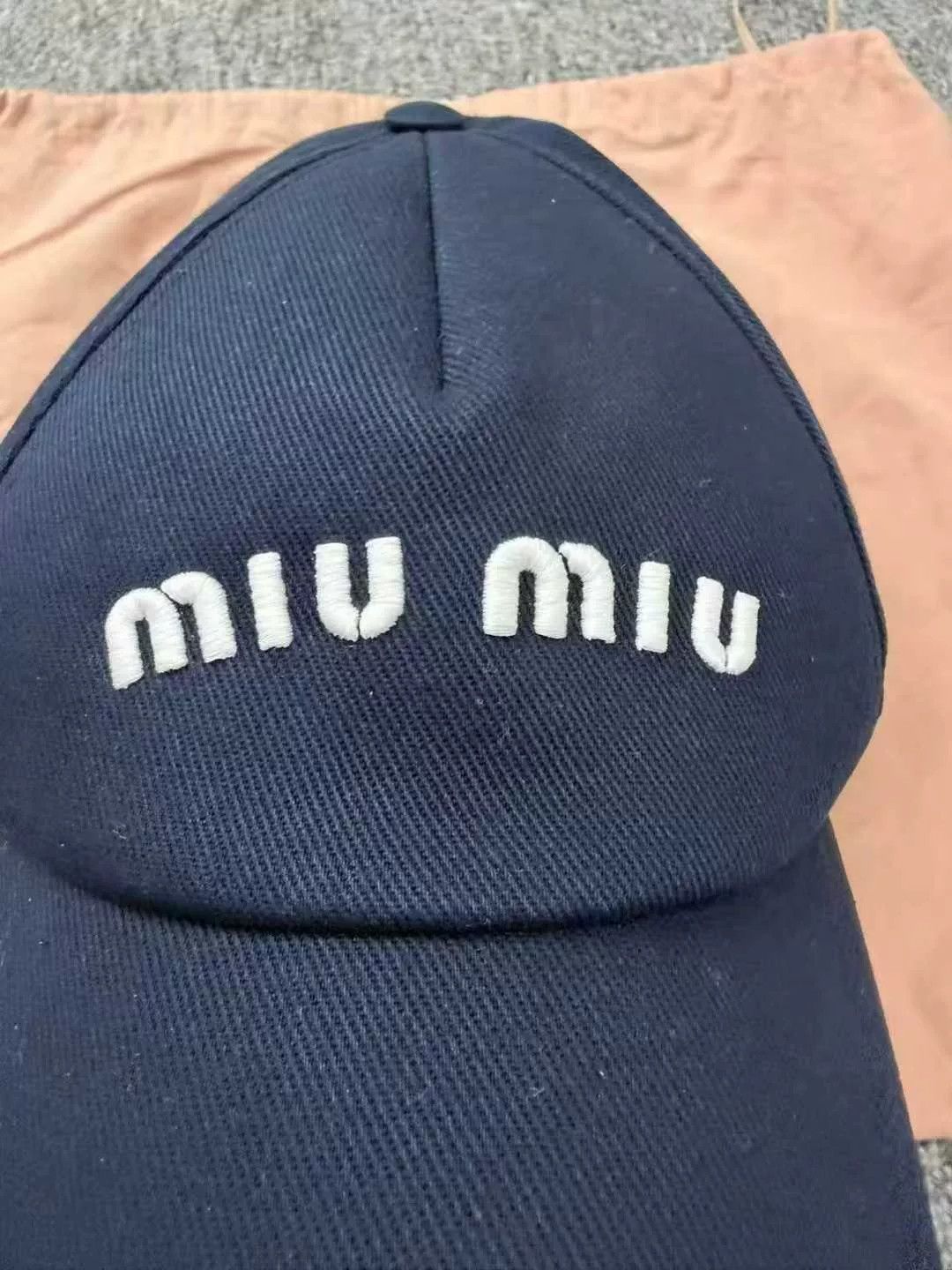 Miu Miu Miu Miu Embroidered Logo Navy Cap Size ONE SIZE - 3 Thumbnail