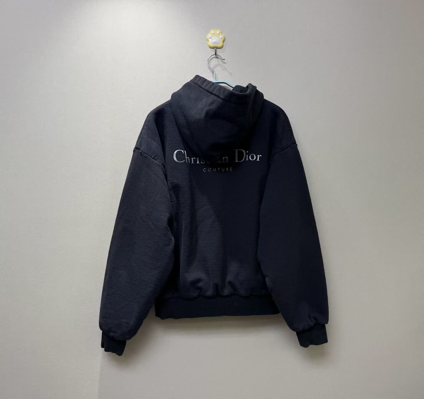 Dior distressed black dior hoodie with logo Size US L / EU 52-54 / 3 - 4 Thumbnail