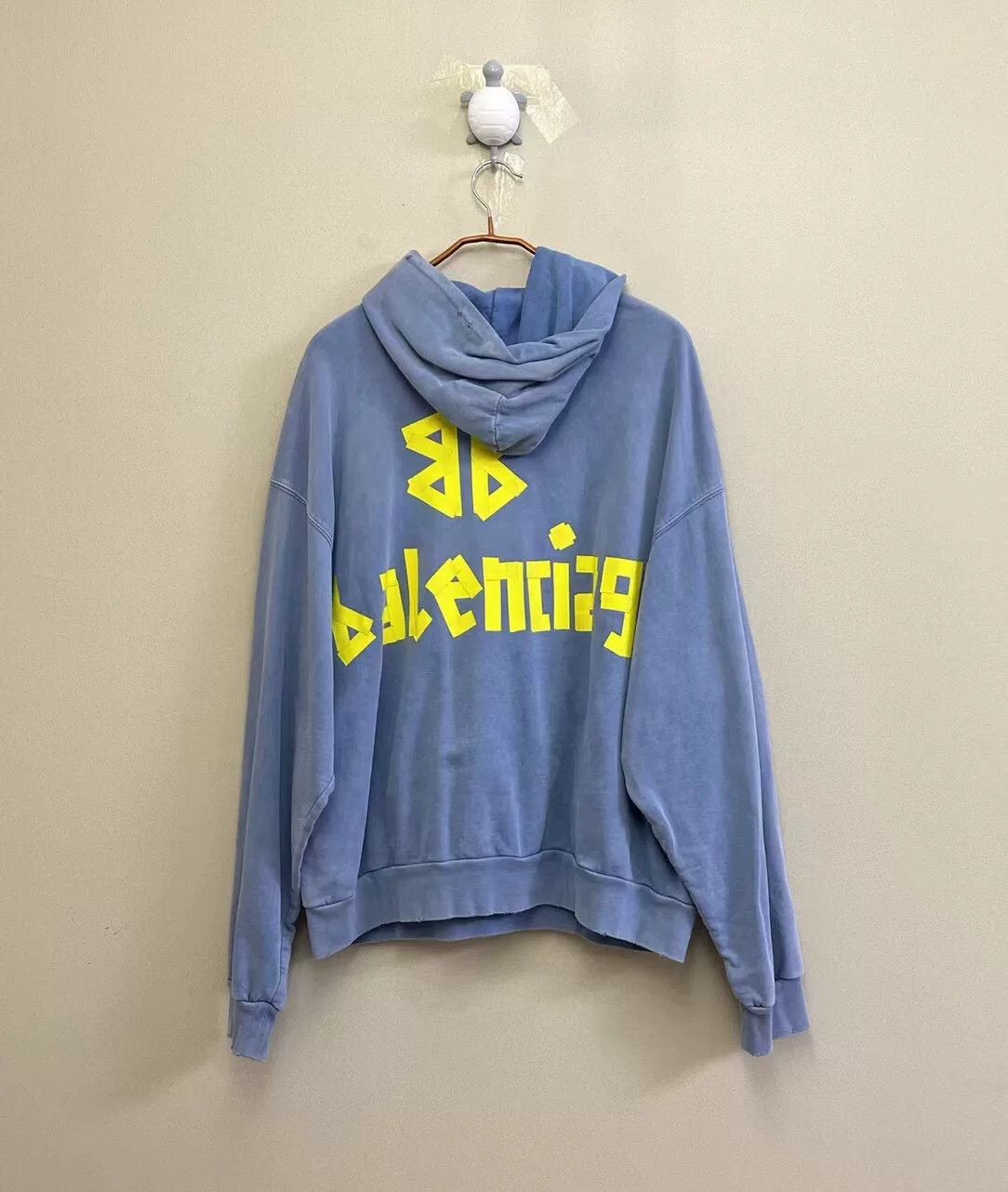 Balenciaga balenciaga blue logo hoodie in size xs Size XS / US 0-2 / IT 36-38 - 4 Thumbnail