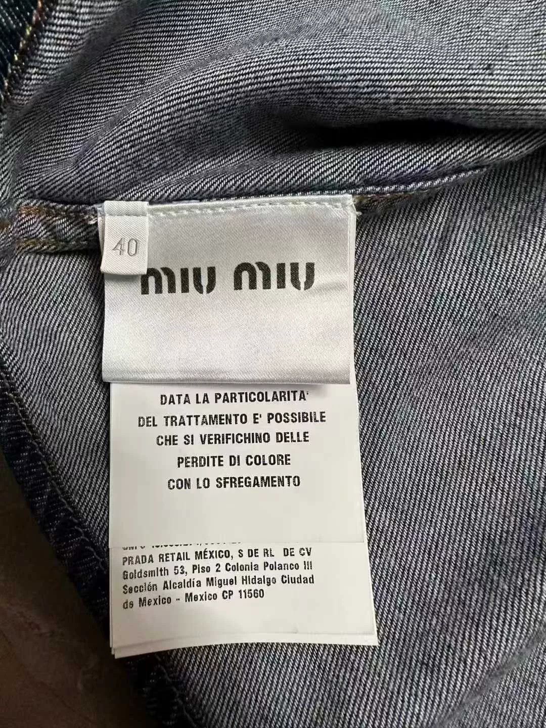 Miu Miu miumiu embroidered logo denim short sleeve shirt Size M / US 6-8 / IT 42-44 - 3 Thumbnail