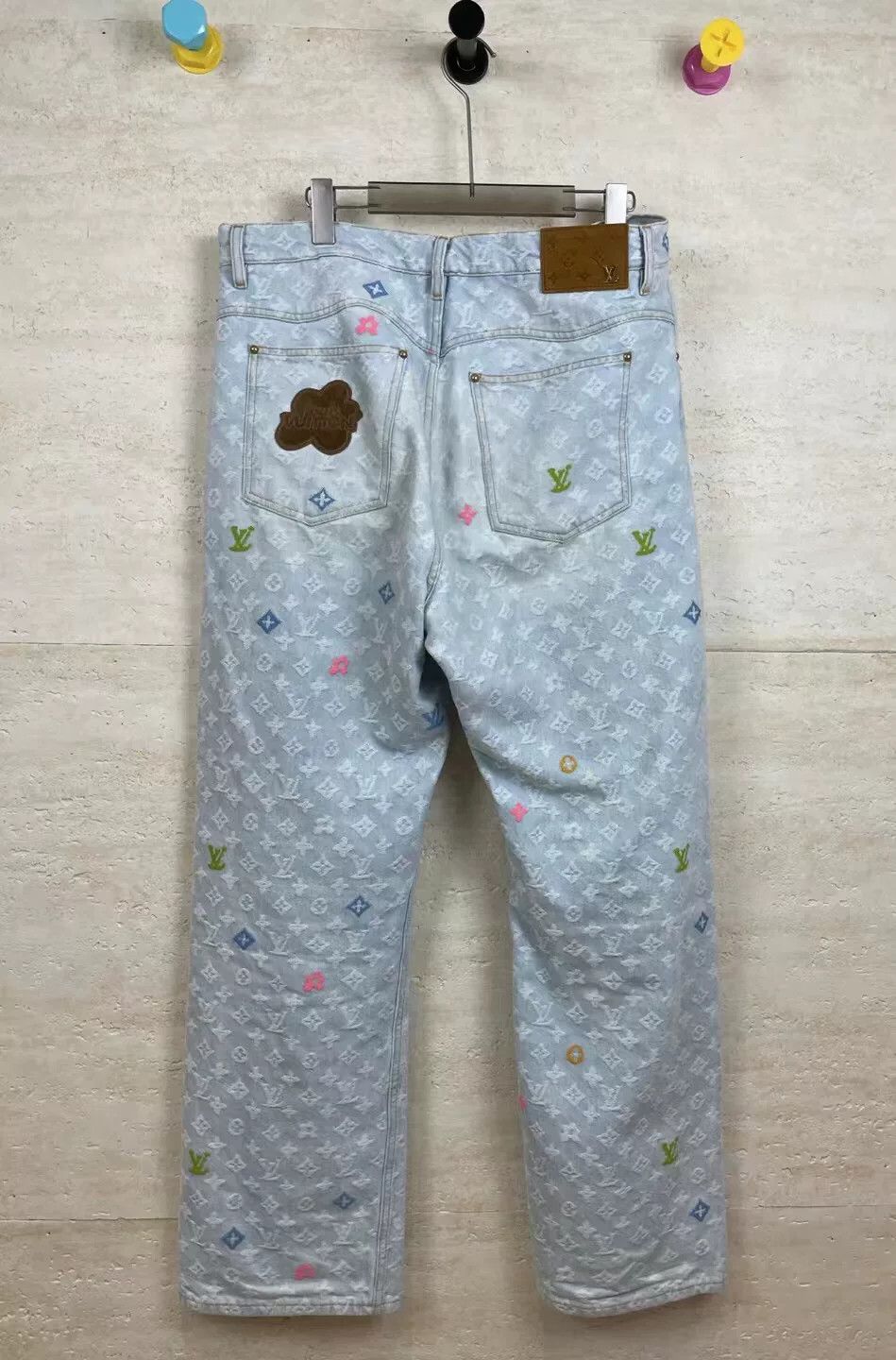 Louis Vuitton Louis Vuitton Tyler Collaboration Colorful Logo Jeans Size US 33 - 2 Thumbnail