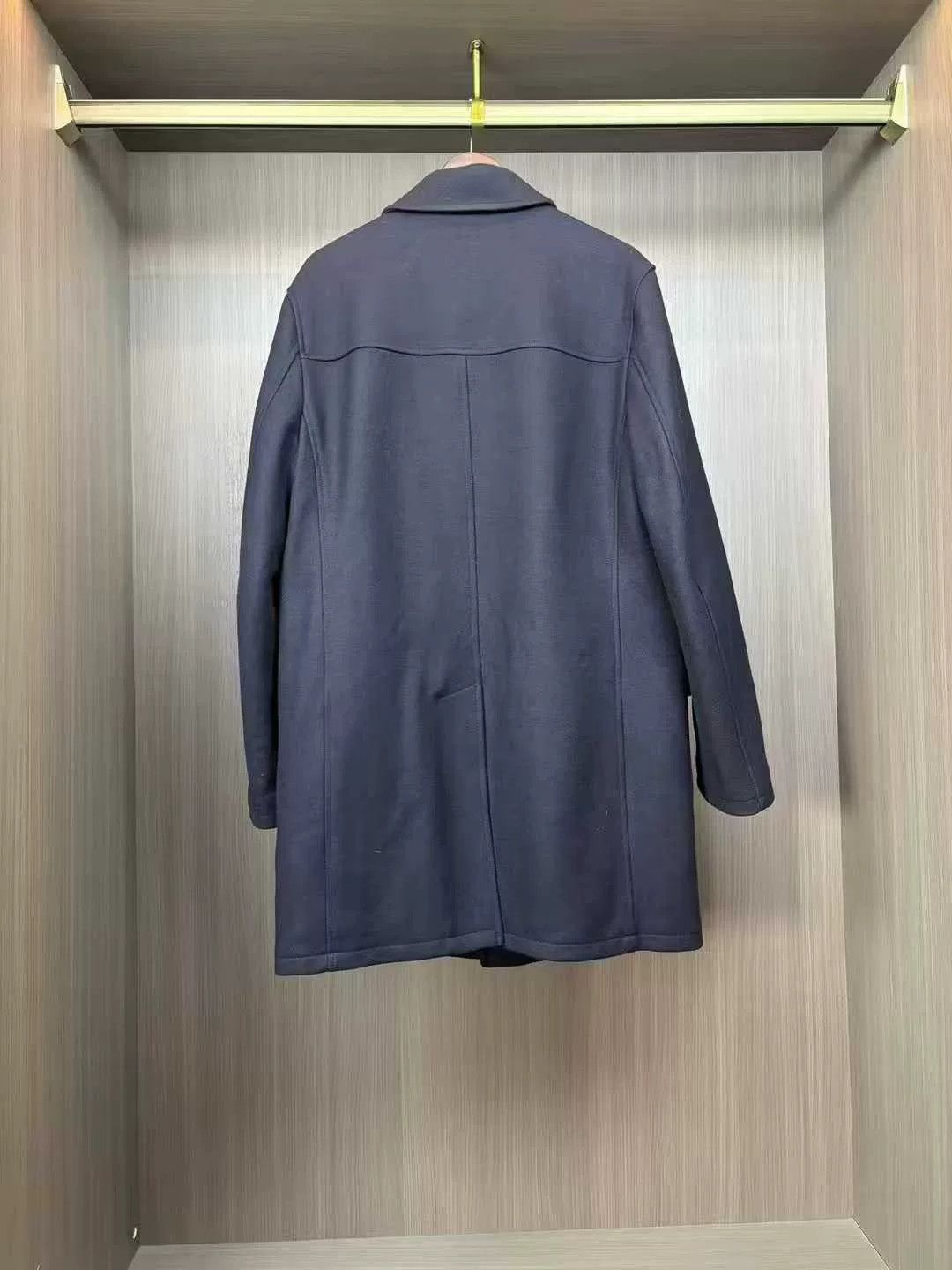 Prada navy blue wool pocket military coat Size US L / EU 52-54 / 3 - 2 Thumbnail