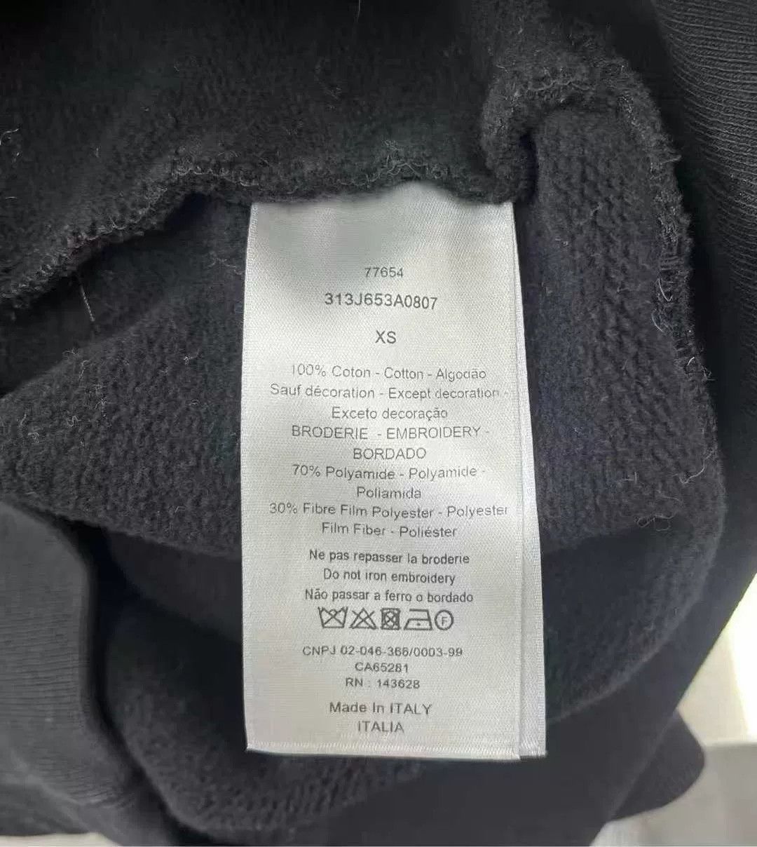 Dior black embroidered logo hooded sweatshirt Size XS / US 0-2 / IT 36-38 - 4 Thumbnail