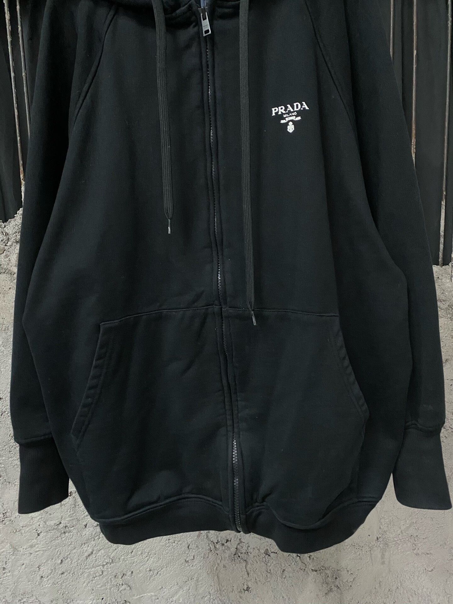Prada prada black zip-up hoodie sweatshirt Size US XS / EU 42 / 0 - 4 Thumbnail