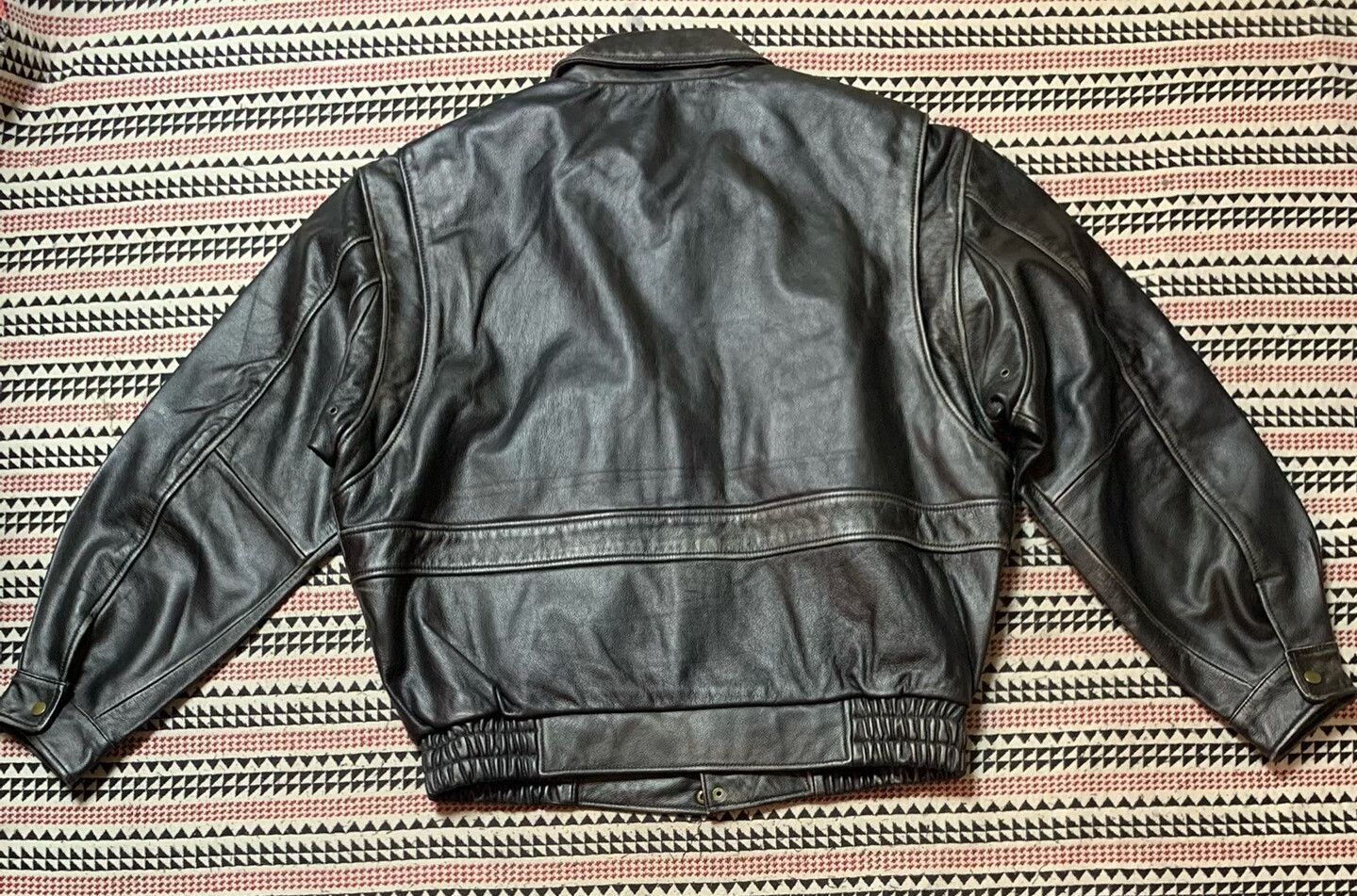 BEANPOLE black leather bomber jacket for men Size US M / EU 48-50 / 2 - 2 Thumbnail