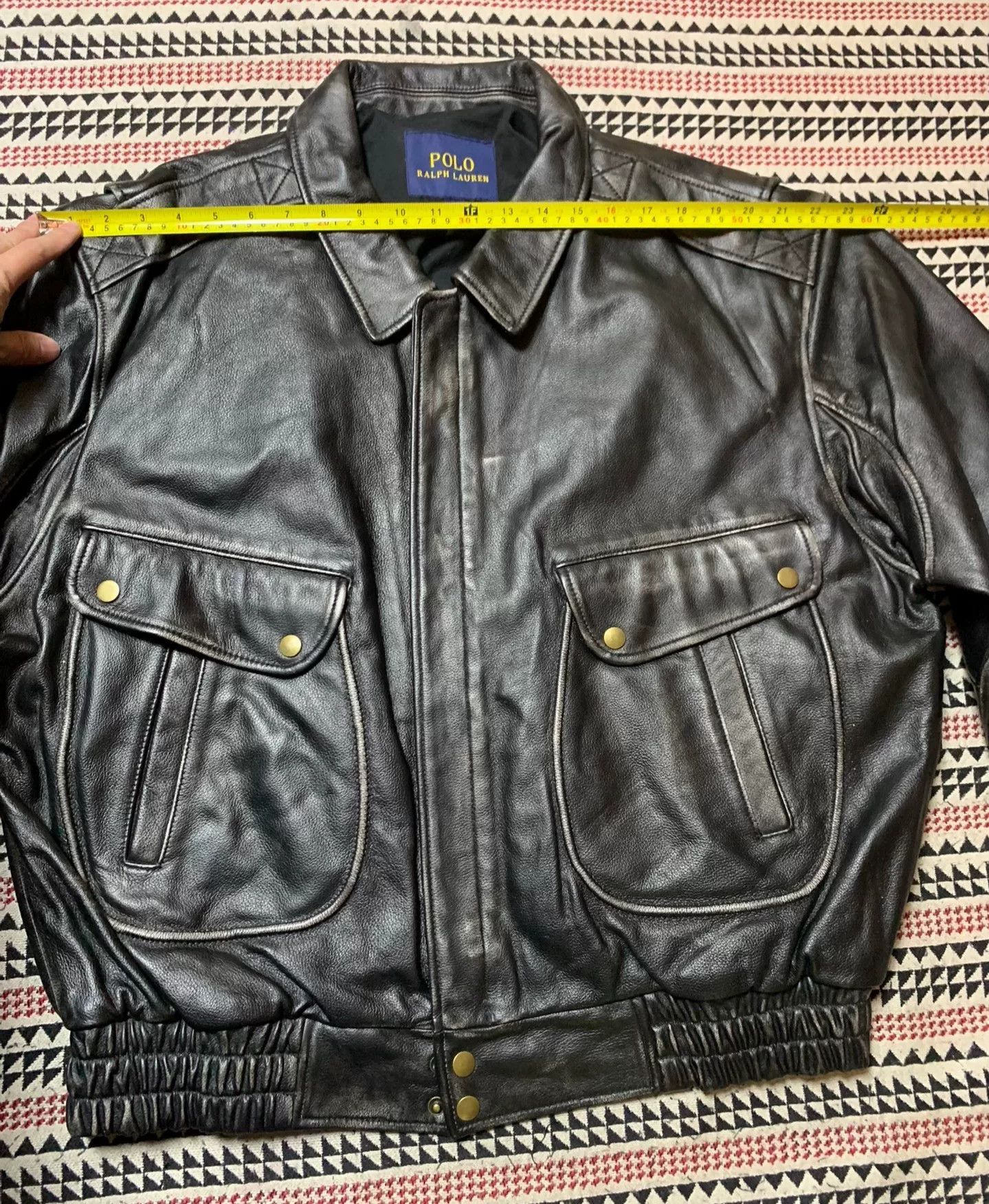 BEANPOLE black leather bomber jacket for men Size US M / EU 48-50 / 2 - 6 Thumbnail