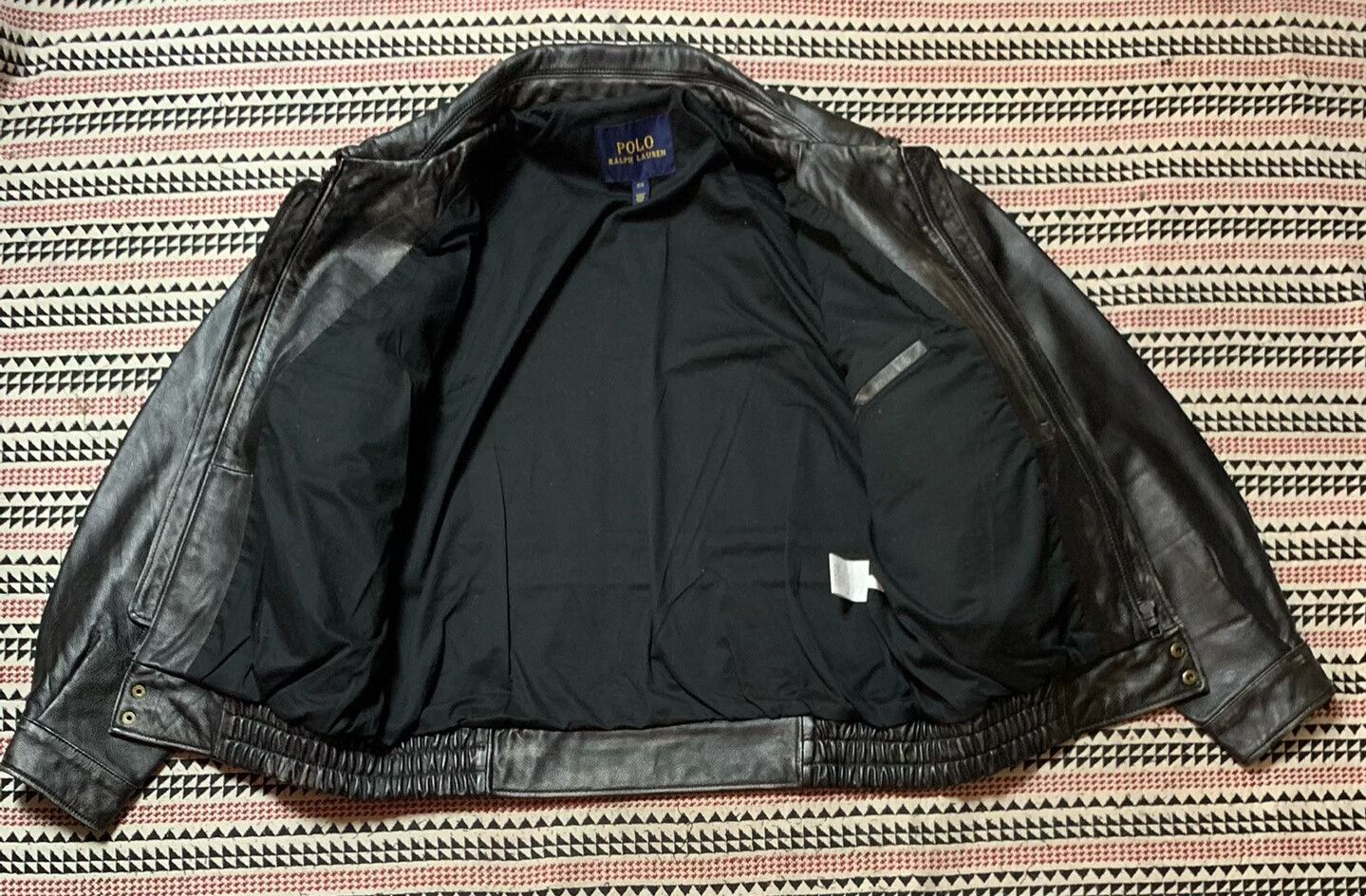 BEANPOLE black leather bomber jacket for men Size US M / EU 48-50 / 2 - 3 Thumbnail