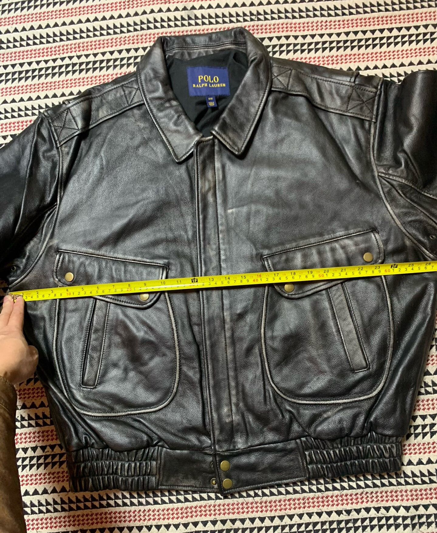 BEANPOLE black leather bomber jacket for men Size US M / EU 48-50 / 2 - 8 Thumbnail