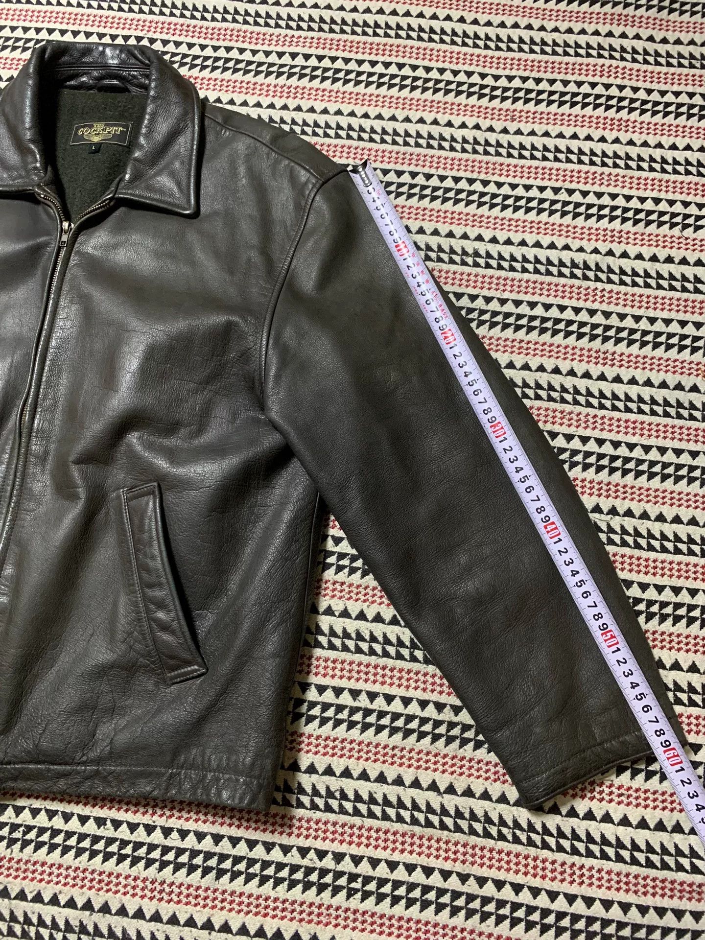 Cockpit USA black leather jacket with quilted lining Size US L / EU 52-54 / 3 - 5 Thumbnail