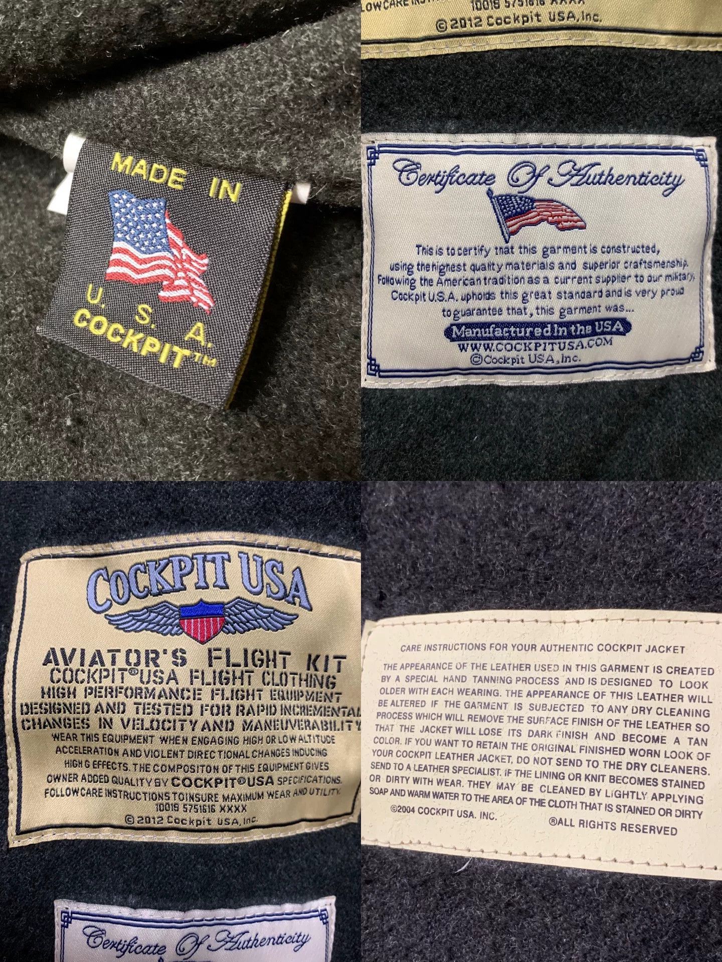 Cockpit USA black leather jacket with quilted lining Size US L / EU 52-54 / 3 - 9 Thumbnail