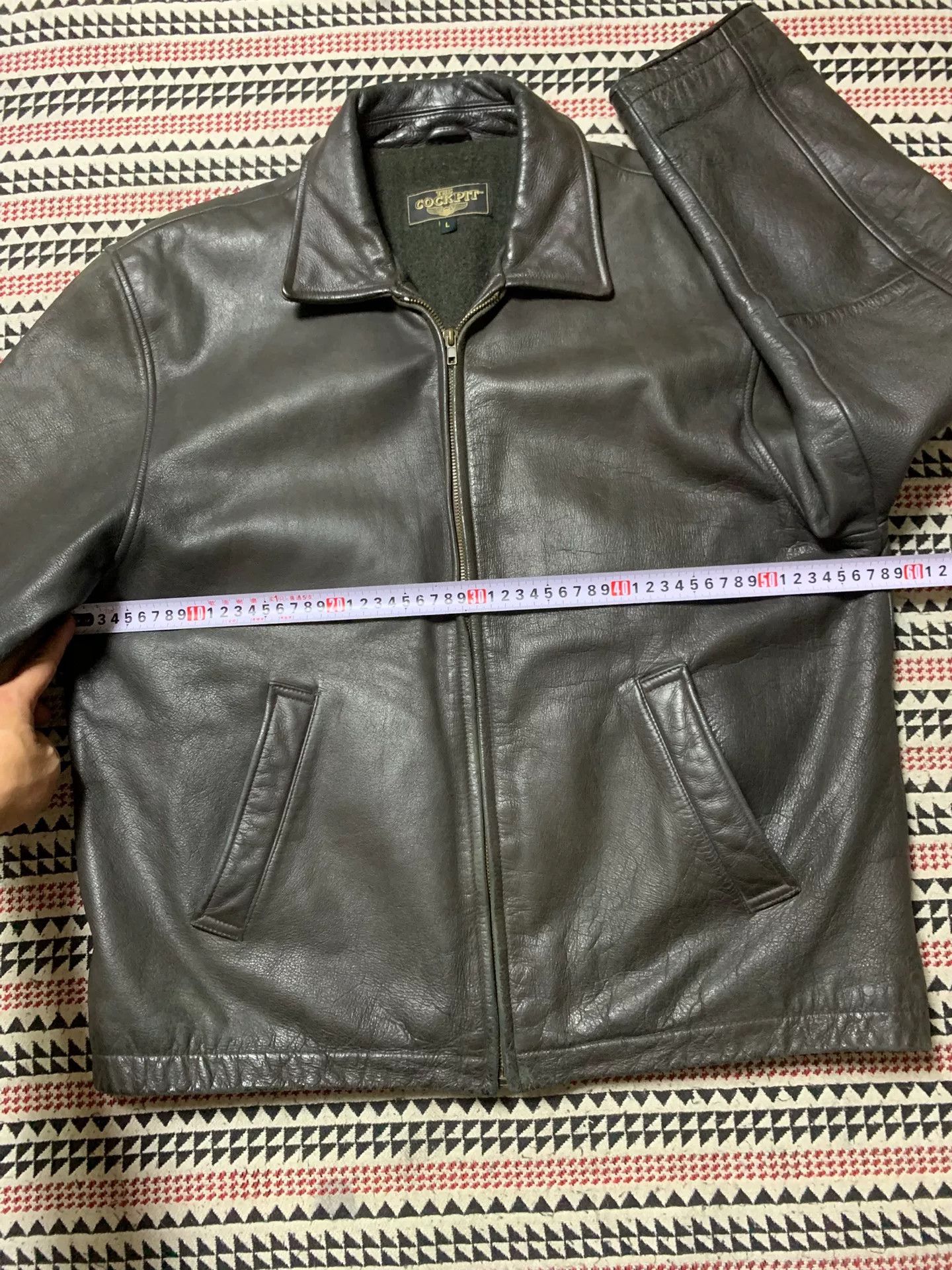 Cockpit USA black leather jacket with quilted lining Size US L / EU 52-54 / 3 - 6 Thumbnail