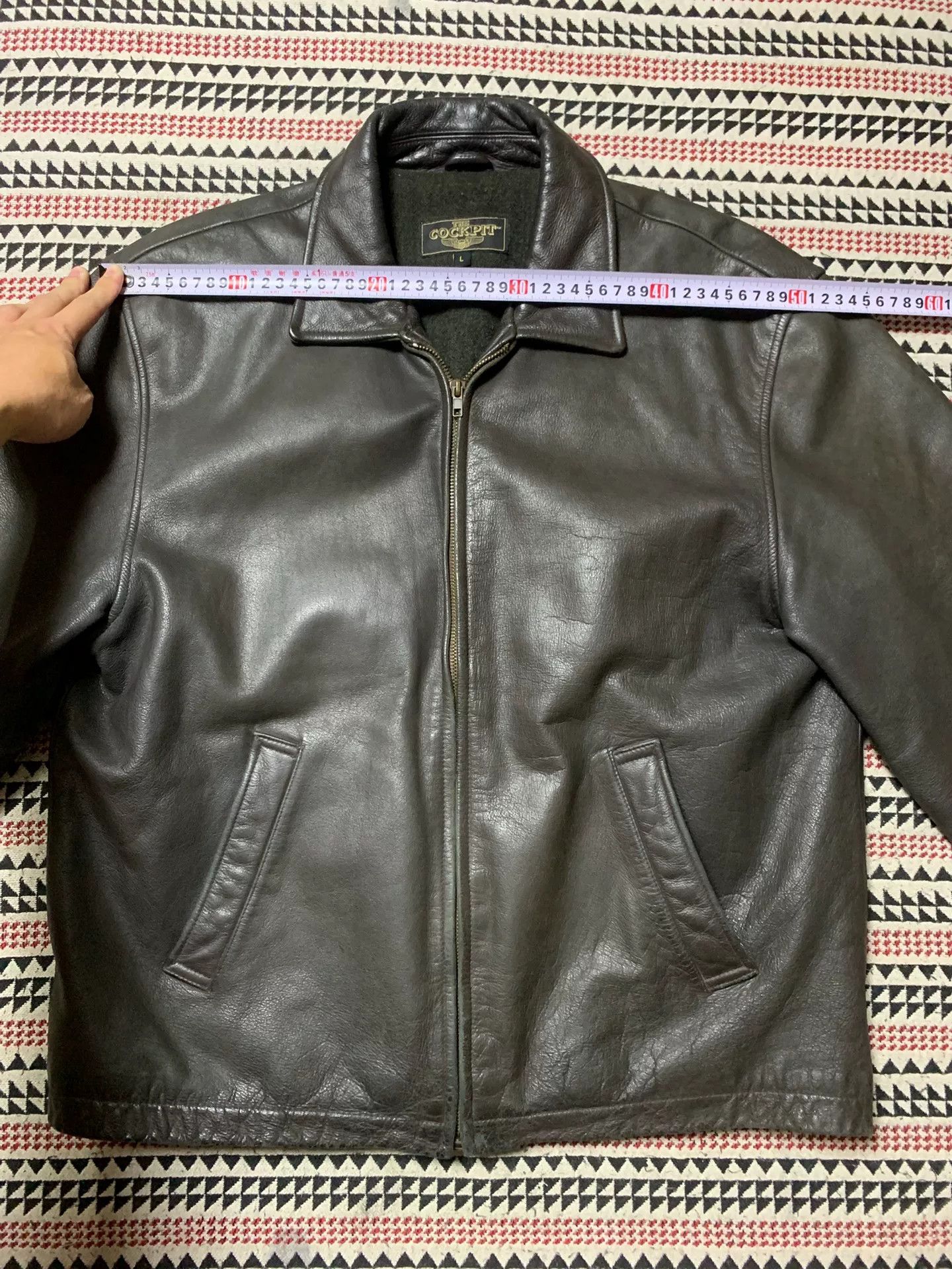 Cockpit USA black leather jacket with quilted lining Size US L / EU 52-54 / 3 - 4 Thumbnail