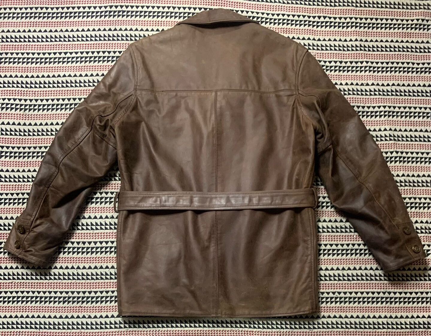 Aero Leathers brown leather AERO coat with belt Size US M / EU 48-50 / 2 - 3 Thumbnail