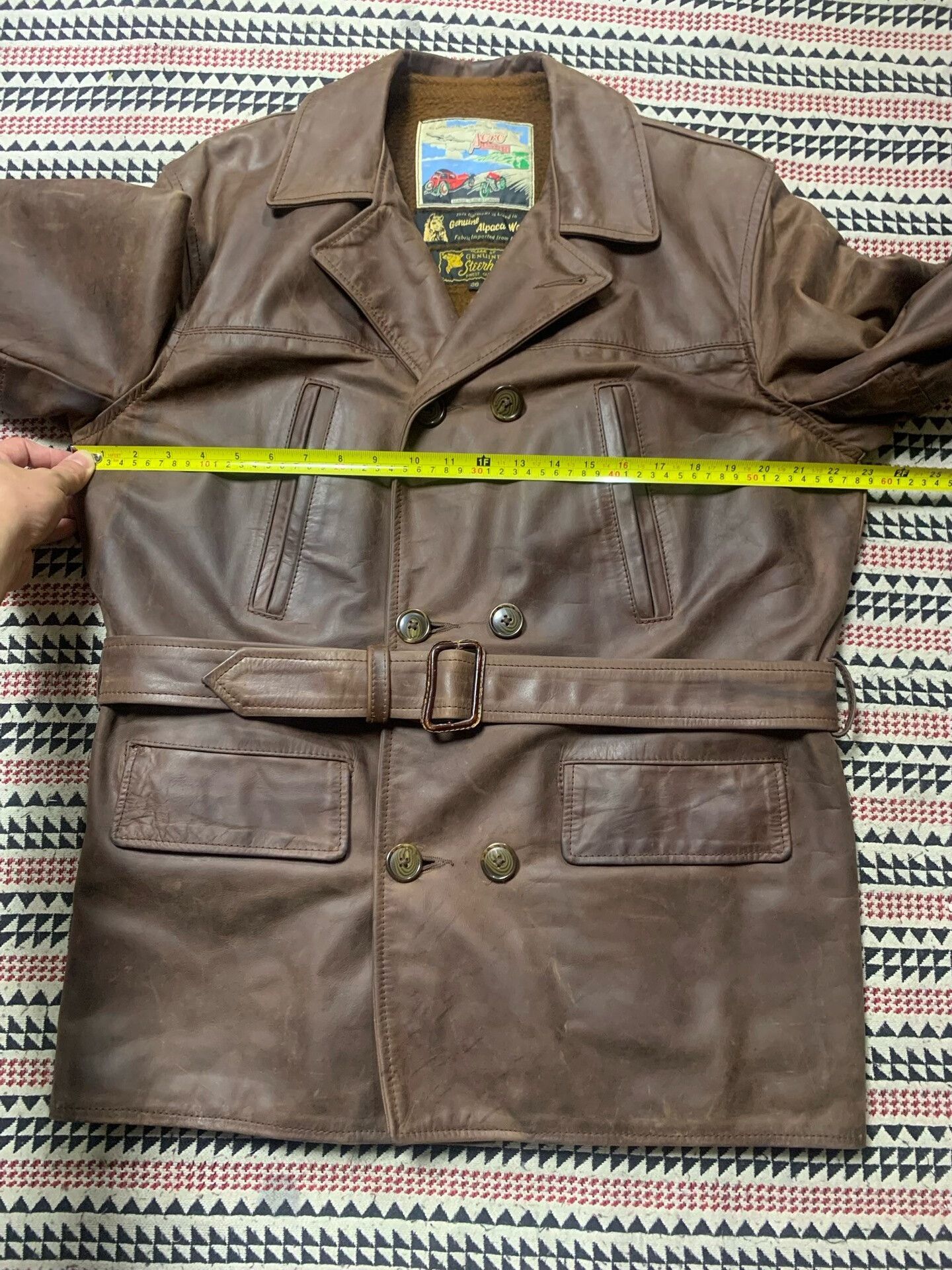 Aero Leathers brown leather AERO coat with belt Size US M / EU 48-50 / 2 - 8 Thumbnail