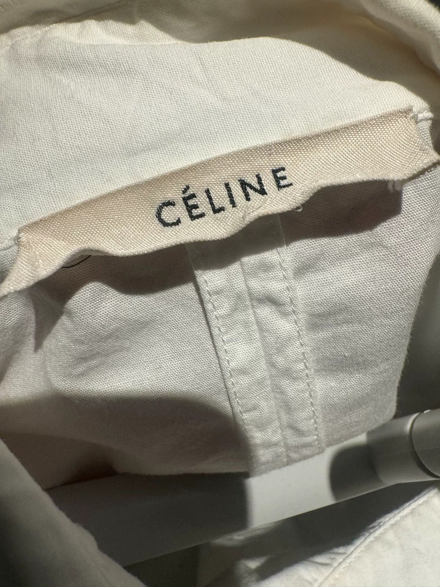 Celine celine white structured shirt with flared sleeves Size M / US 6-8 / IT 42-44 - 7 Thumbnail