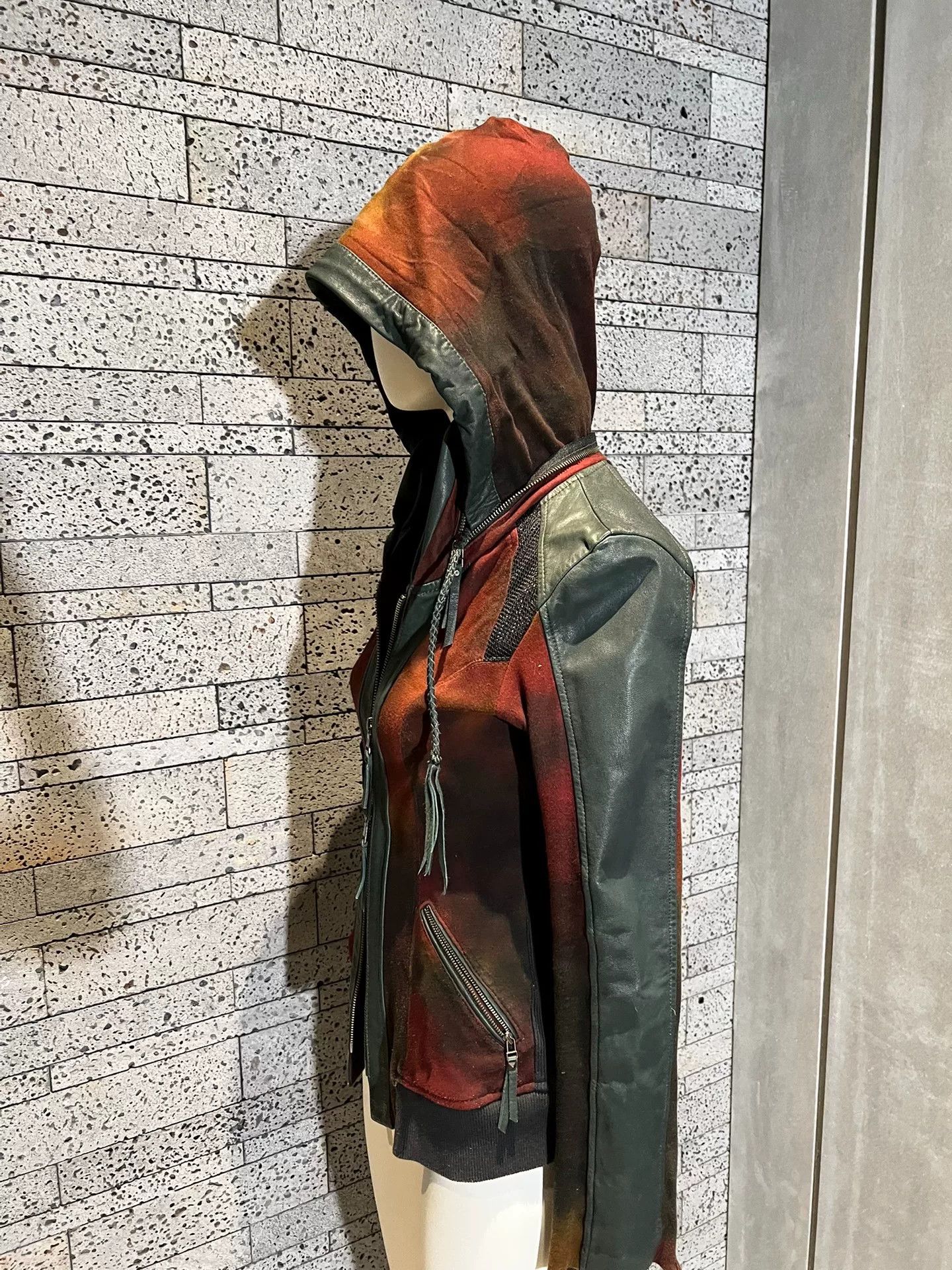 14th Addiction avant-garde leather bomber jacket with hood Size XS / US 0-2 / IT 36-38 - 3 Thumbnail