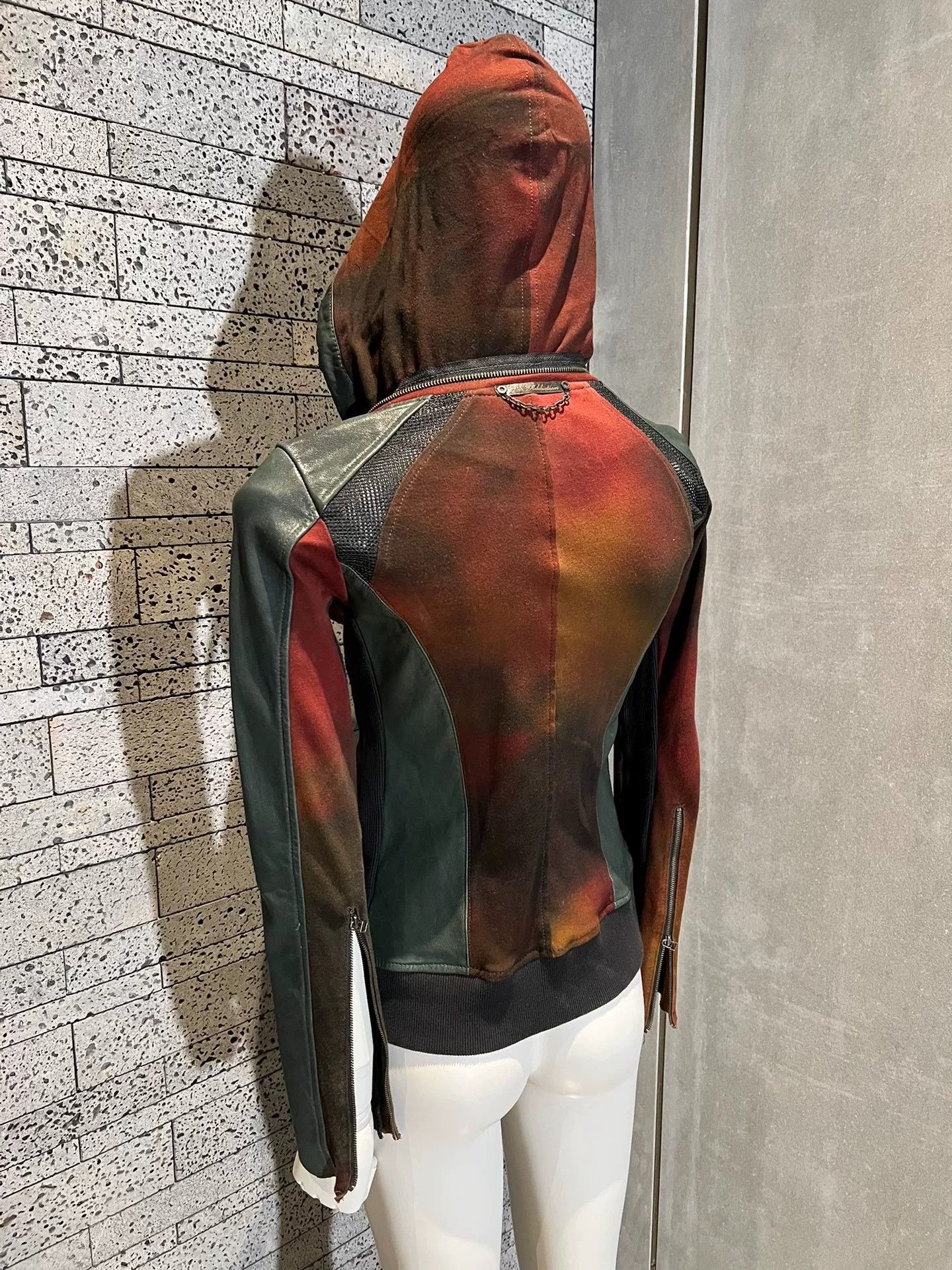 14th Addiction avant-garde leather bomber jacket with hood Size XS / US 0-2 / IT 36-38 - 4 Thumbnail