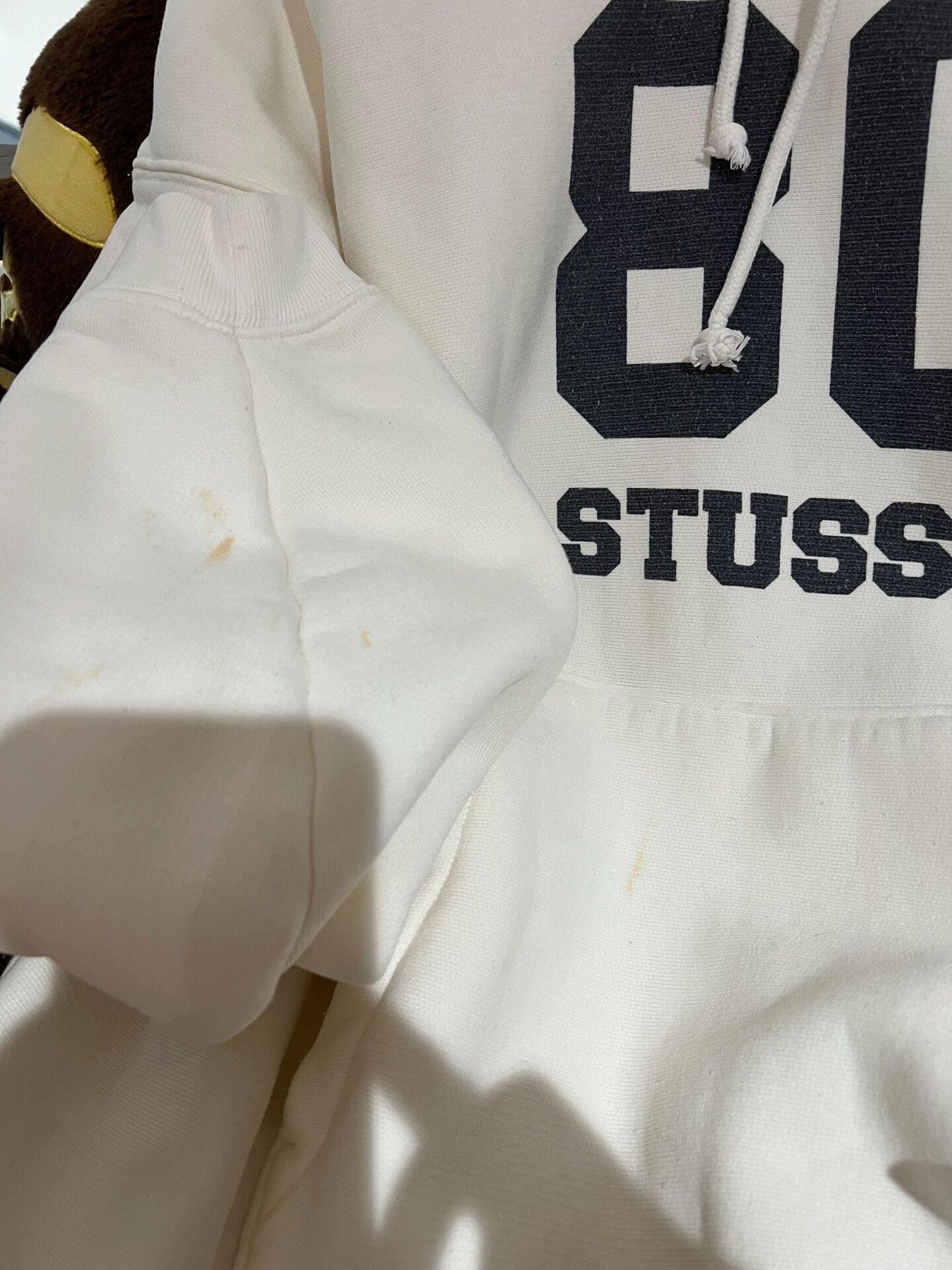 Stussy stussy 80 relaxed hoodie in cream color Size US L / EU 52-54 / 3 - 5 Thumbnail