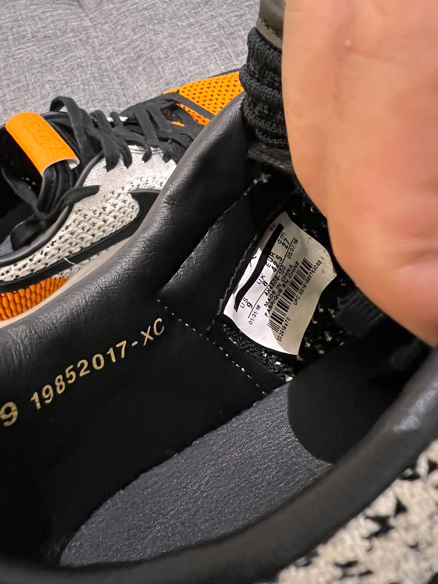 Jordan Brand aj1 low flyknit black orange sneakers Size US 9.5 / EU 42-43 - 8 Thumbnail