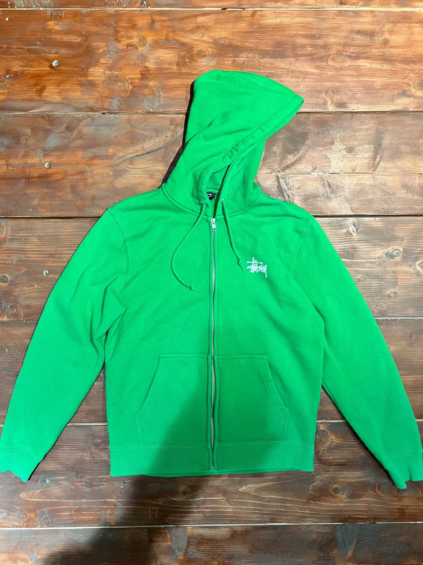 Stussy stussy basic zip hoodie in vibrant green Size US S / EU 44-46 / 1 - 2 Thumbnail