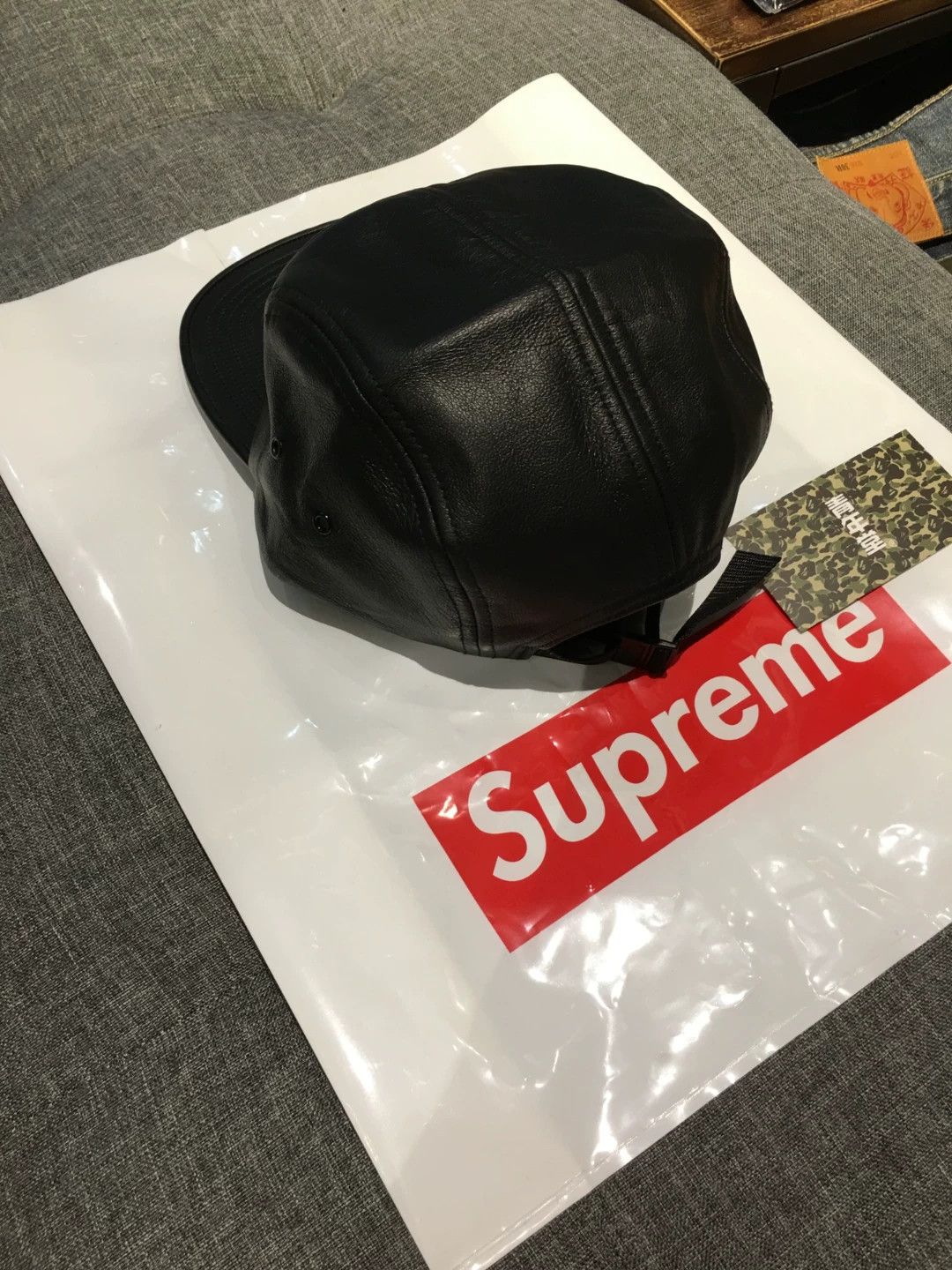 Supreme supreme leather camp cap black Size ONE SIZE - 2 Thumbnail