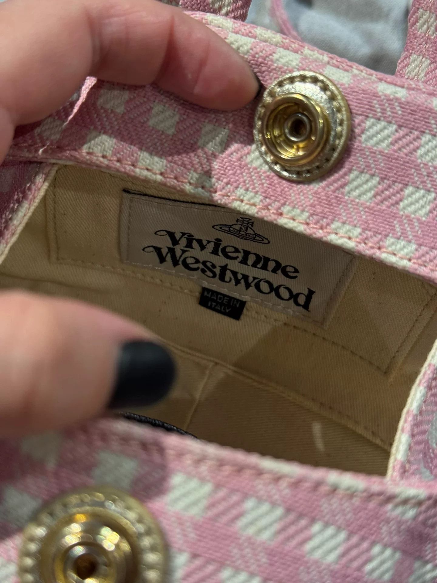 Vivienne Westwood Vivienne Westwood Pink Check Mini Bowling Bag Size ONE SIZE - 6 Thumbnail