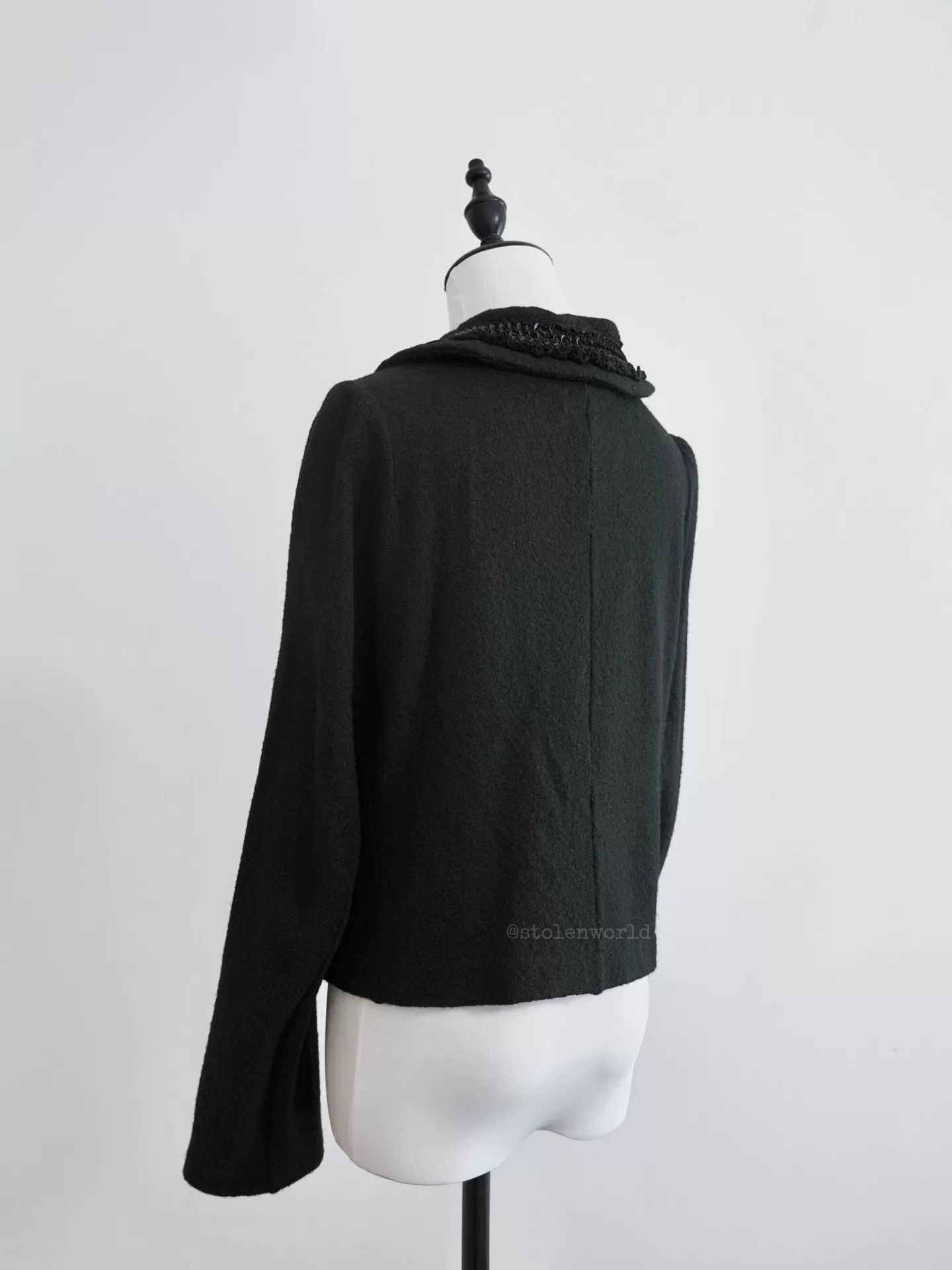 Comme des Garcons Black Wool Jacket with Sequin Detail Size M / US 6-8 / IT 42-44 - 6 Thumbnail