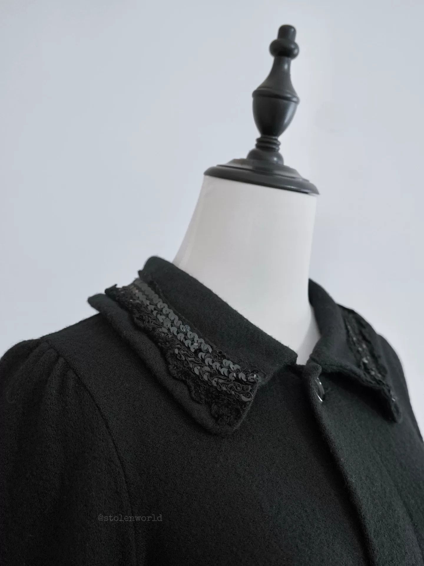 Comme des Garcons Black Wool Jacket with Sequin Detail Size M / US 6-8 / IT 42-44 - 8 Thumbnail