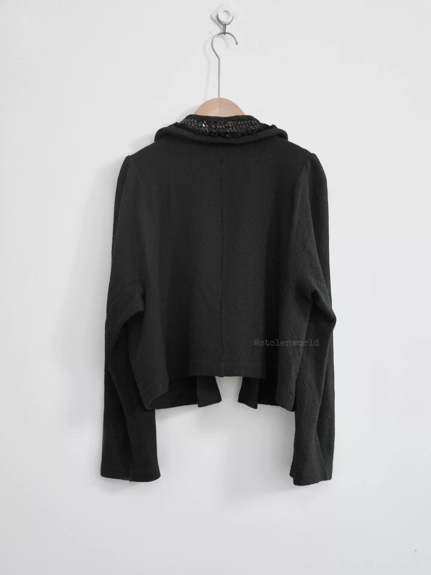 Comme des Garcons Black Wool Jacket with Sequin Detail Size M / US 6-8 / IT 42-44 - 5 Thumbnail