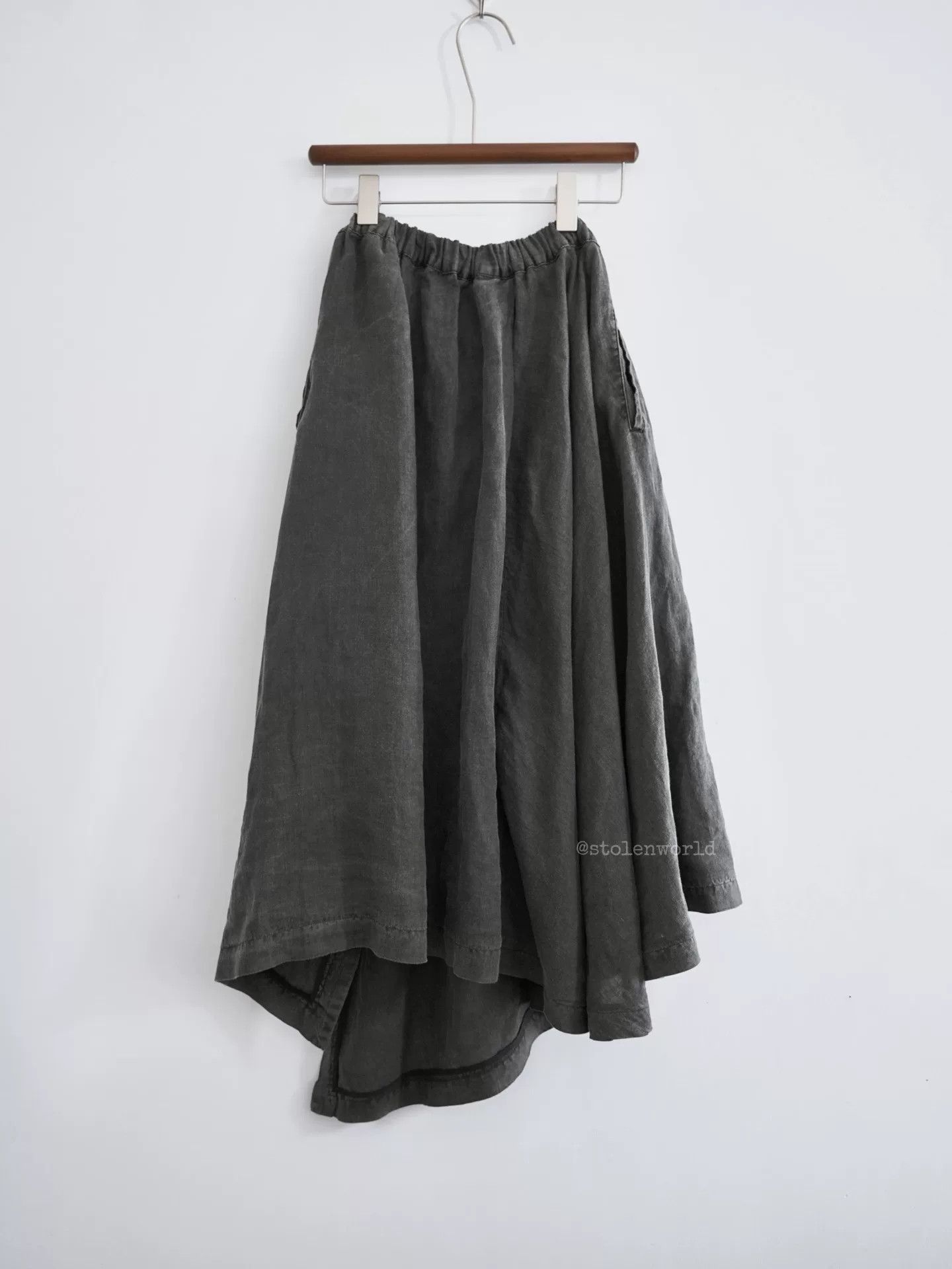 Y's Y's Yokohama Mud Dyed Linen Skirt Size 26" / US 2 / IT 38 - 4 Thumbnail