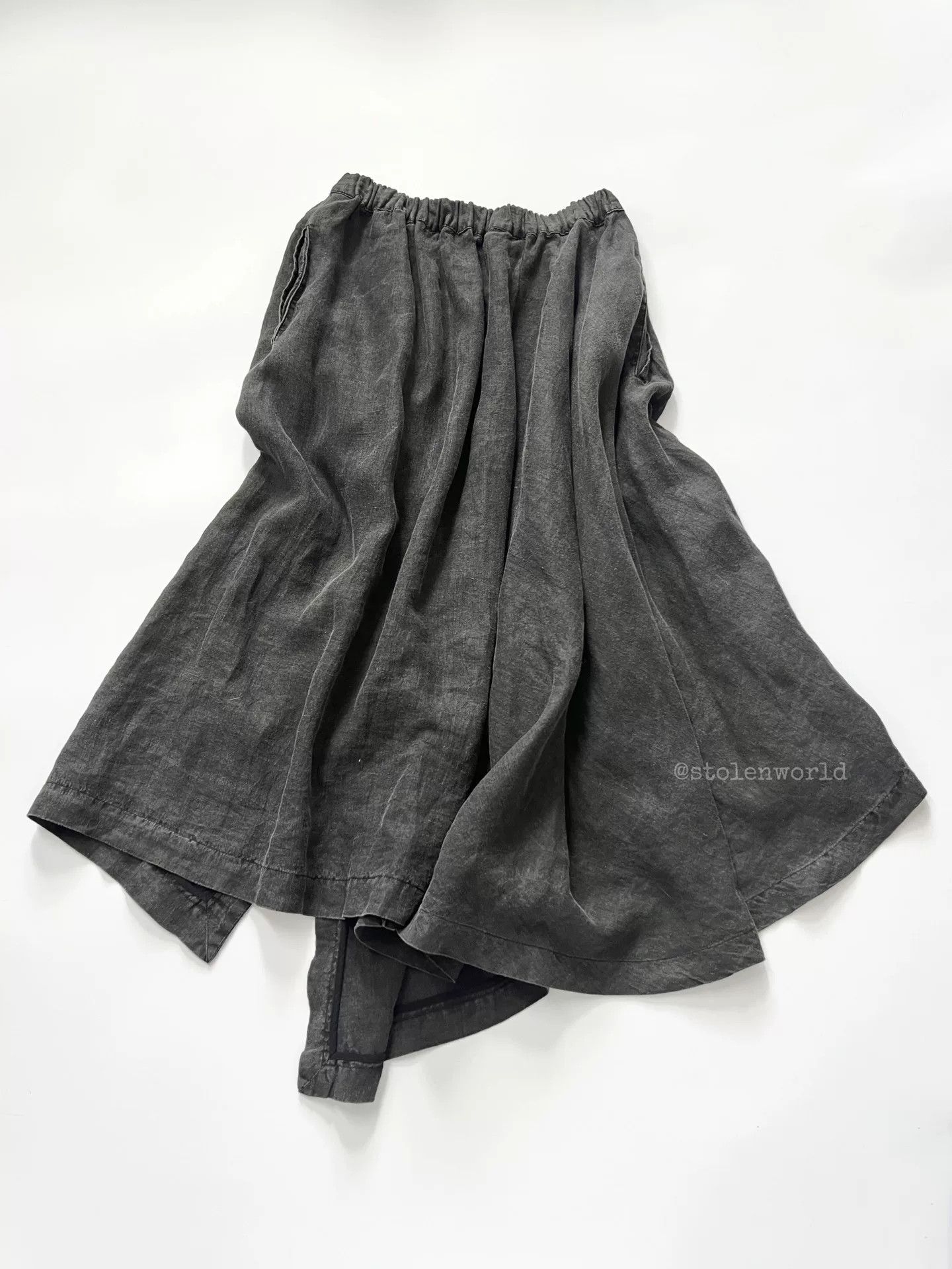 Y's Y's Yokohama Mud Dyed Linen Skirt Size 26" / US 2 / IT 38 - 2 Thumbnail