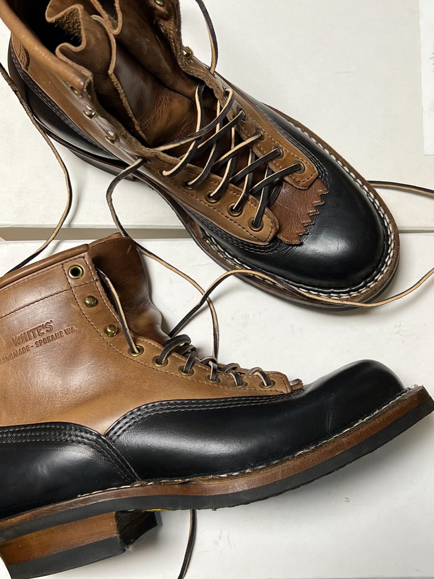 White's Boots White Short-Faced Boots with Leather Detailing Size US 8 / EU 41 - 2 Thumbnail