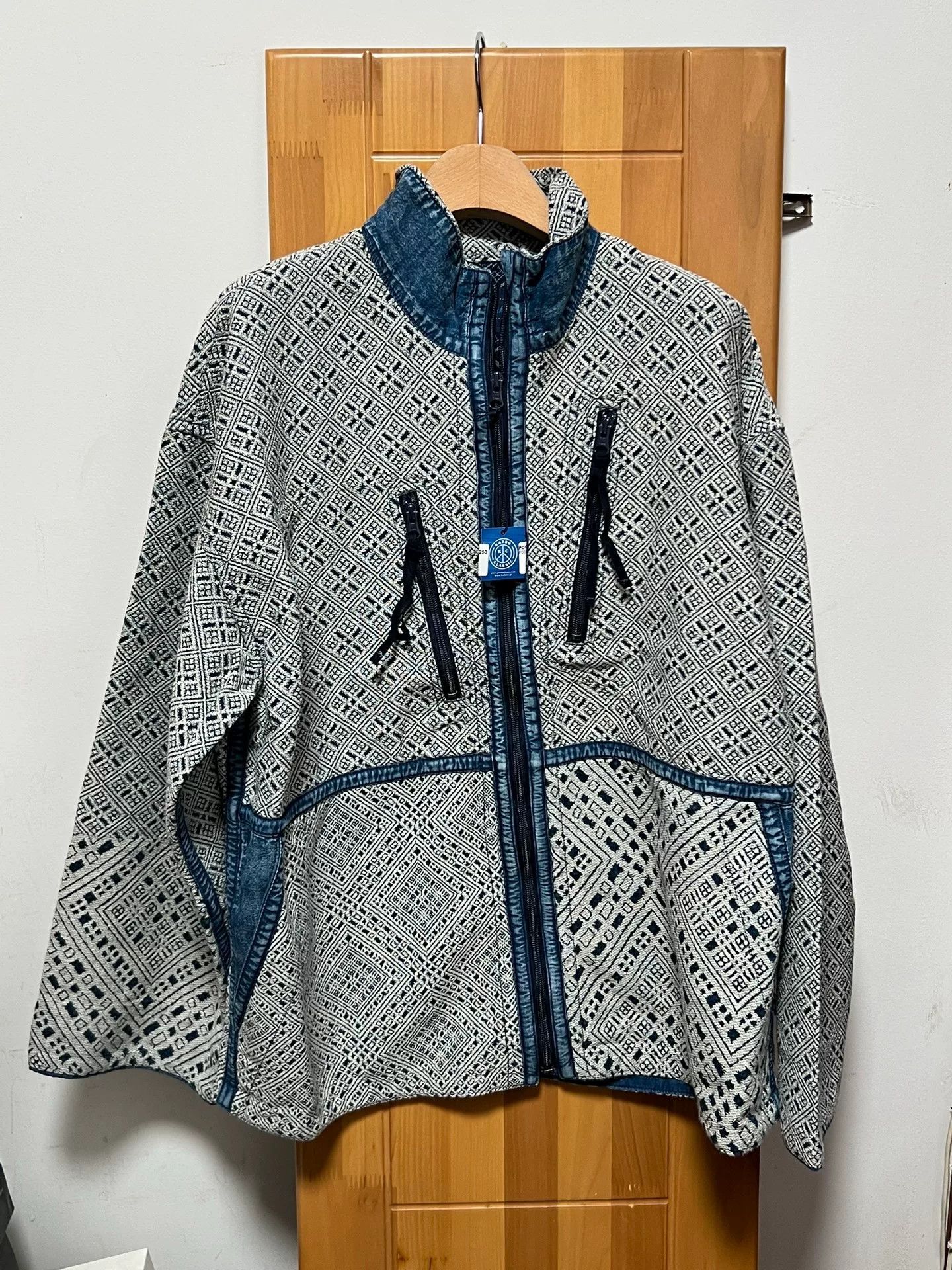 Porter Classic Porter Classic Kogin Pattern Zipper Jacket Size US L / EU 52-54 / 3 - 5 Thumbnail