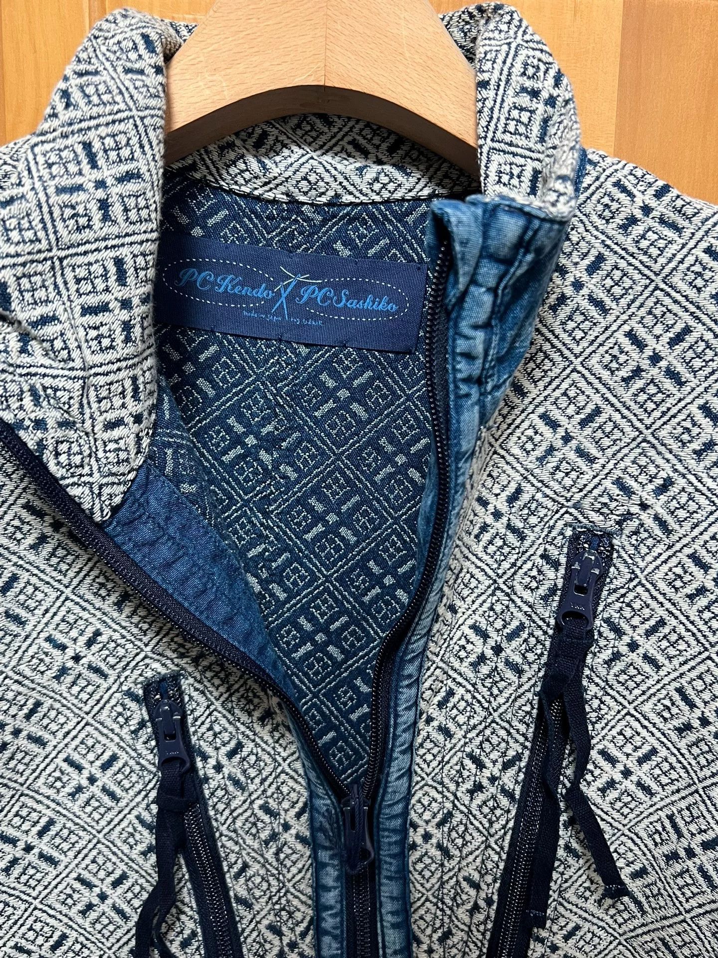 Porter Classic Porter Classic Kogin Pattern Zipper Jacket Size US L / EU 52-54 / 3 - 8 Thumbnail
