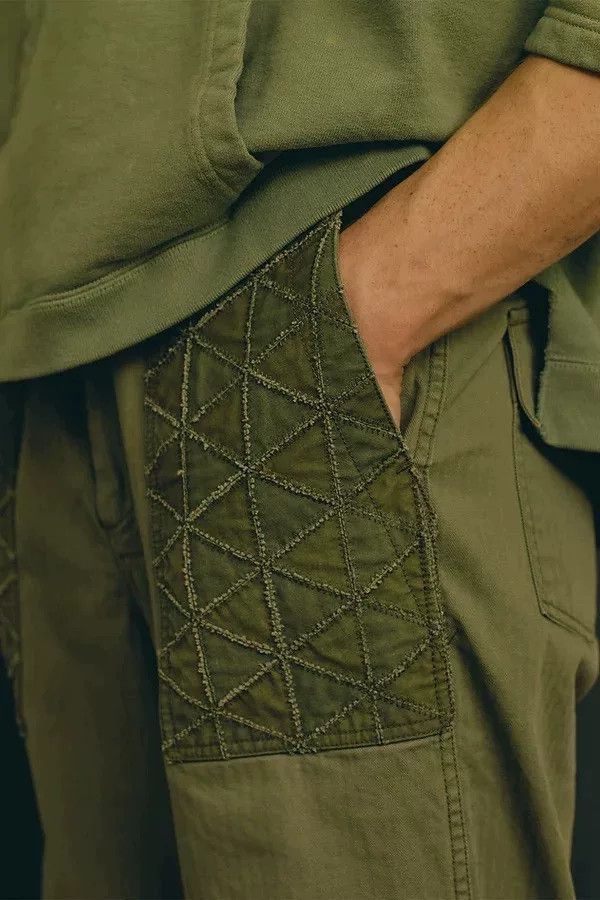 Sankuanz Retro Patchwork Cargo Pants for Casual Wear Size US 28 / EU 44 - 2 Thumbnail
