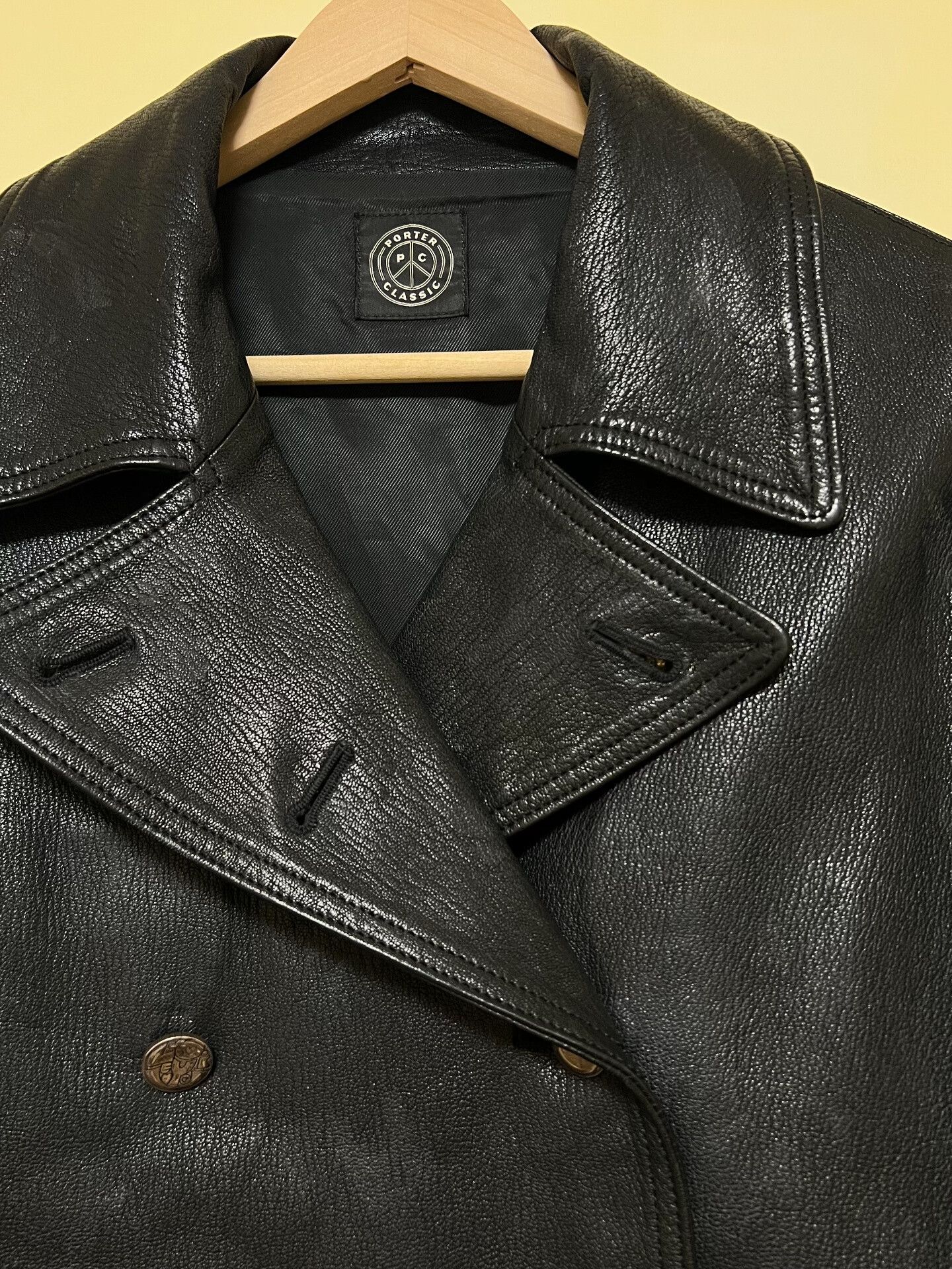 Porter Classic Vintage Goat Leather Double-Breasted Jacket Size US L / EU 52-54 / 3 - 3 Thumbnail