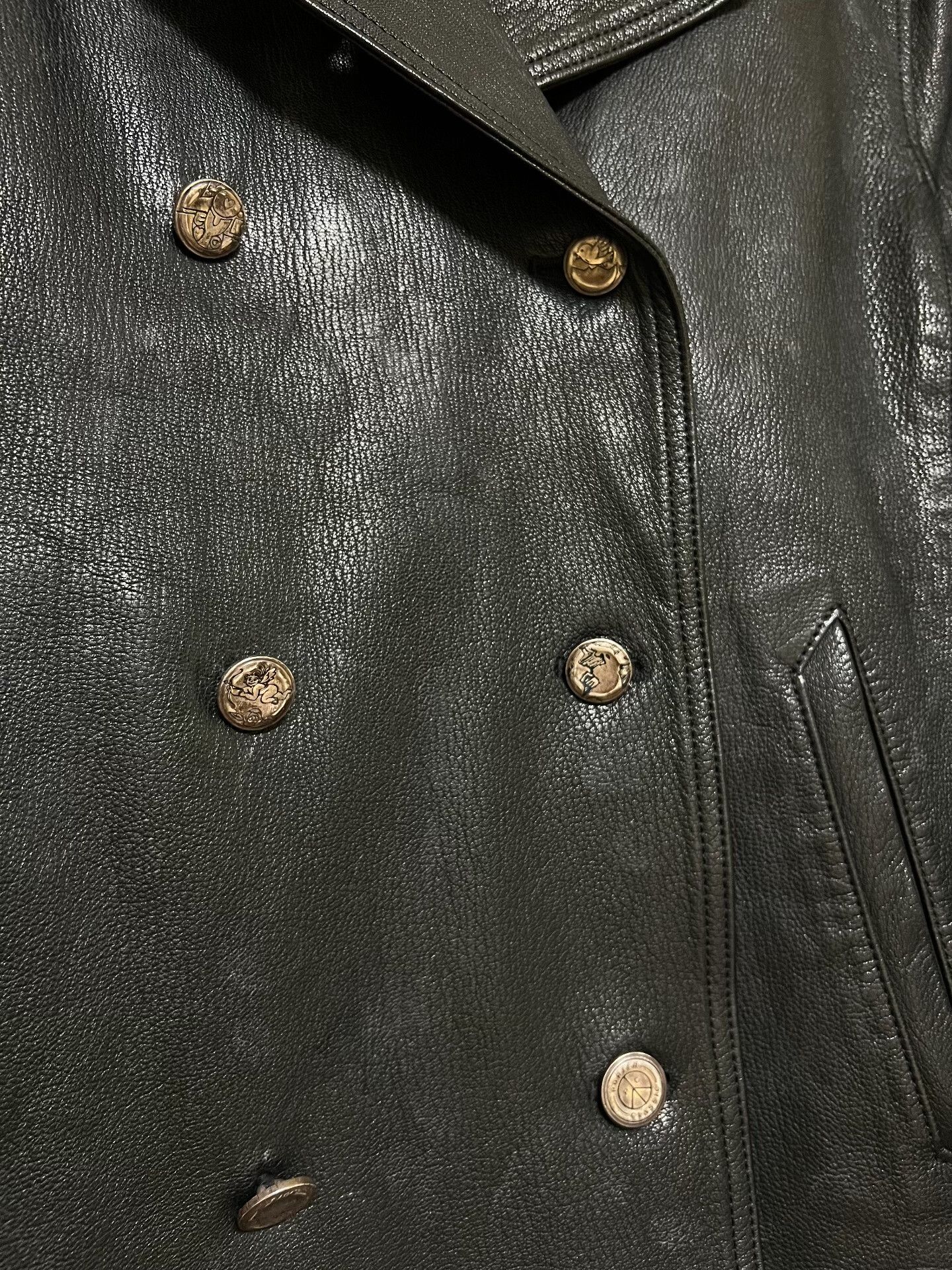 Porter Classic Vintage Goat Leather Double-Breasted Jacket Size US L / EU 52-54 / 3 - 5 Thumbnail