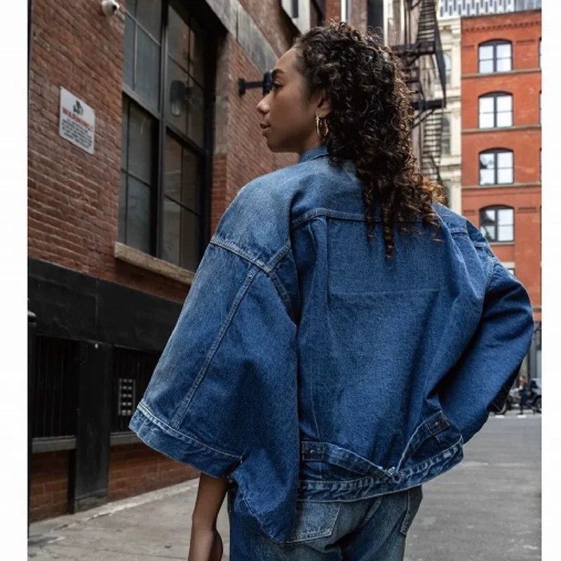 Full Count & Co. Vintage Kimono Sleeve Denim Jacket Size US XXS / EU 40 - 2 Thumbnail