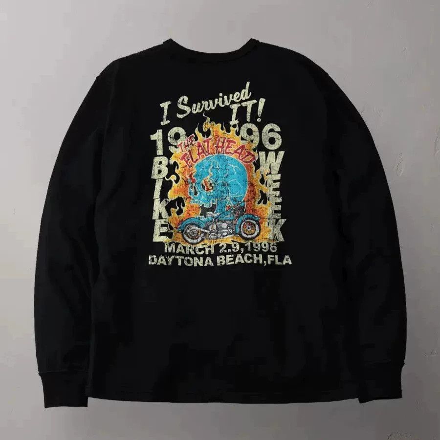 The Flat Head Vintage Thick Long Sleeve T-Shirt Size US XS / EU 42 / 0 - 5 Thumbnail