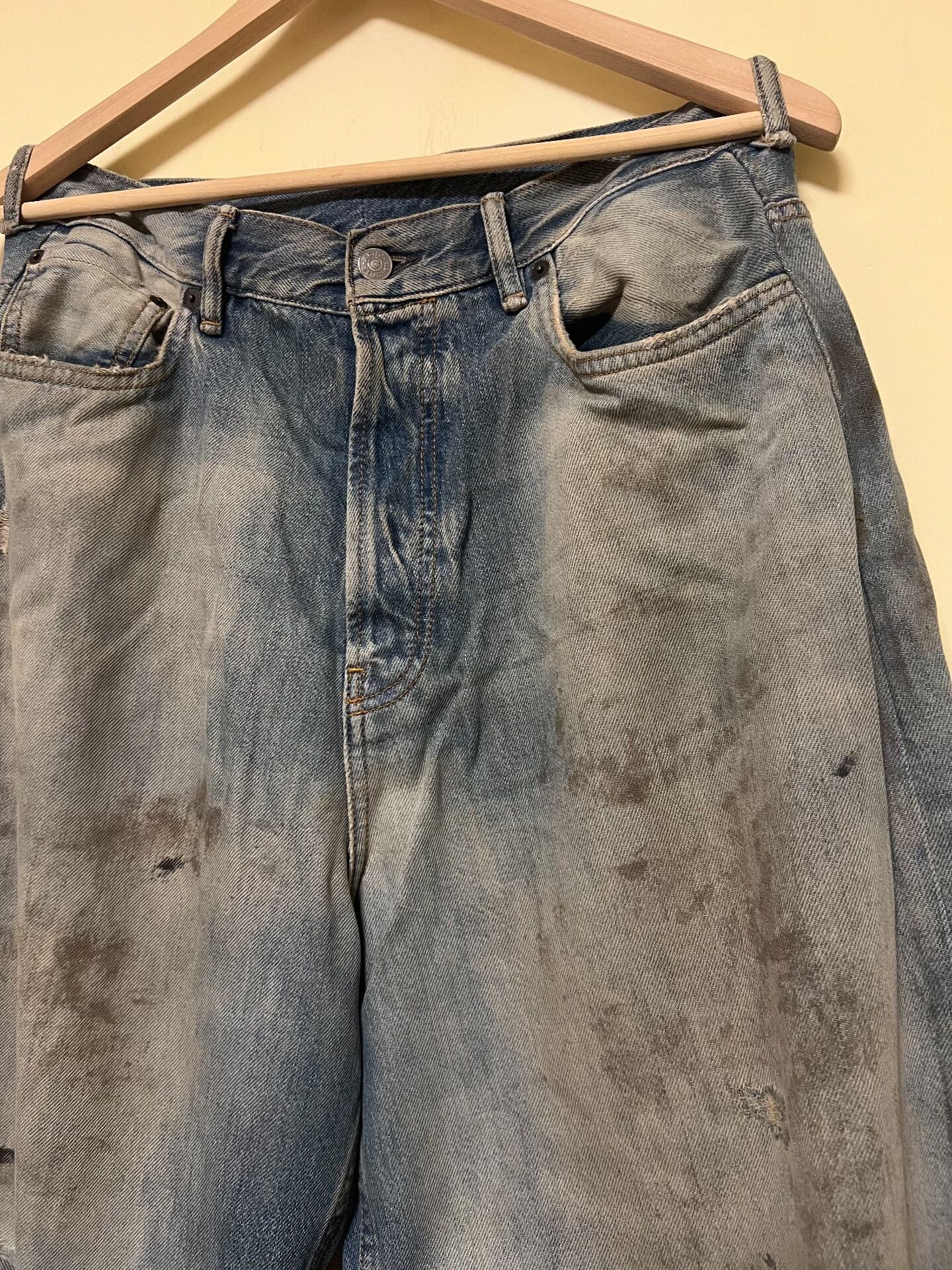 Acne Studios Acne Studios Distressed Denim Wide-Leg Pants Size US 32 / EU 48 - 7 Thumbnail