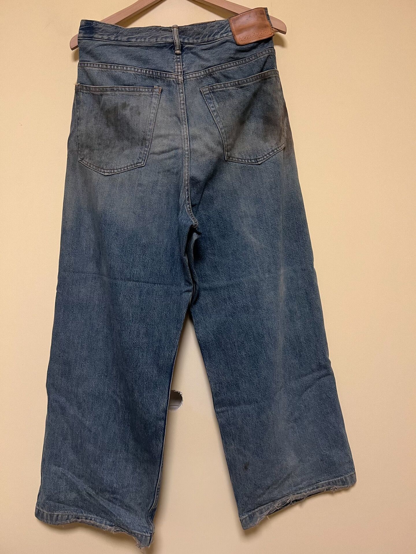 Acne Studios Acne Studios Distressed Denim Wide-Leg Pants Size US 32 / EU 48 - 8 Thumbnail