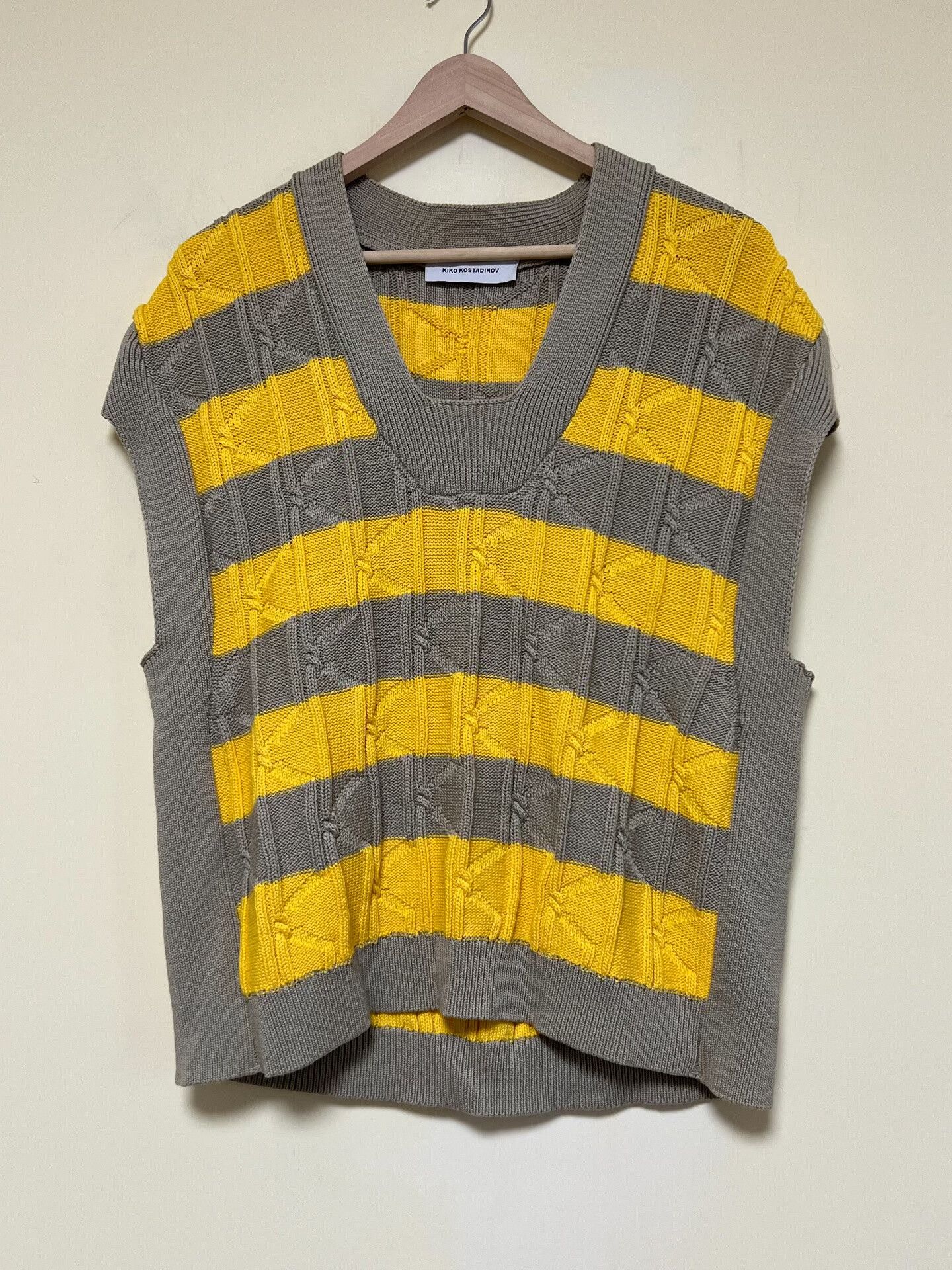 Kiko Kostadinov Kiko Kostadinov Yellow Stripe Vest Size L / US 10 / IT 46 - 2 Thumbnail